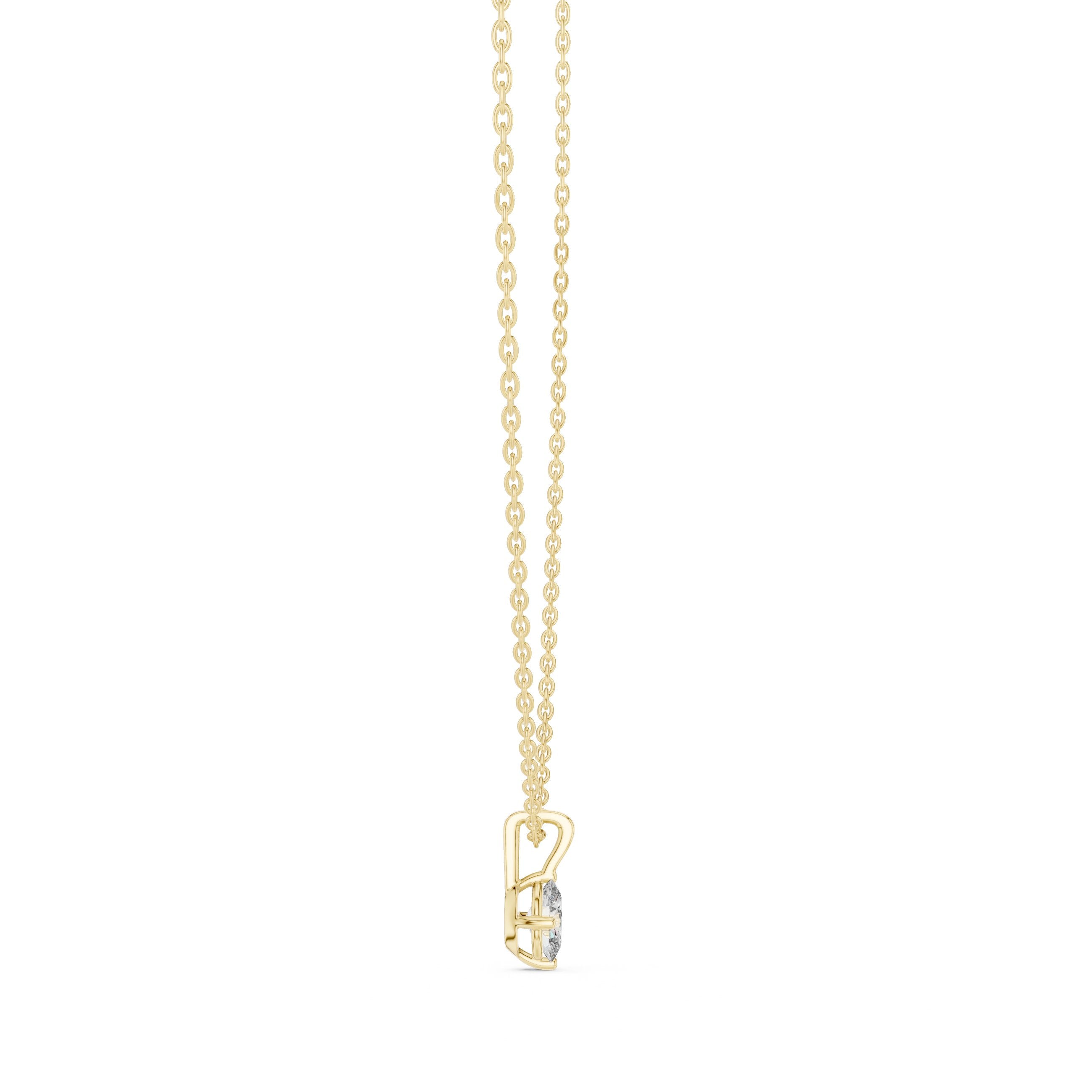 Marquise Claw-Set Diamond Pendant in Yellow Gold - VYKA Diamonds