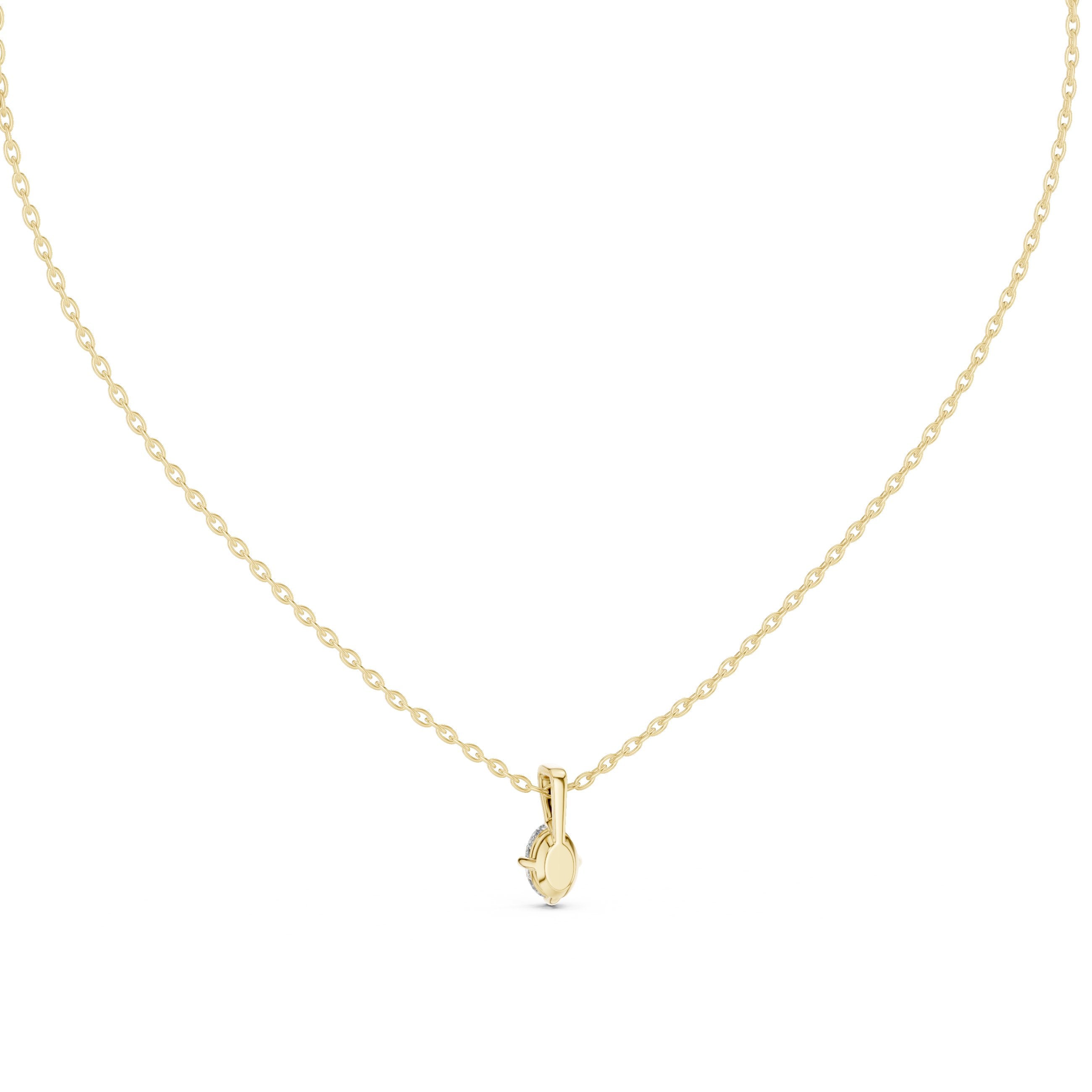 Marquise Claw-Set Diamond Pendant in Yellow Gold - VYKA Diamonds