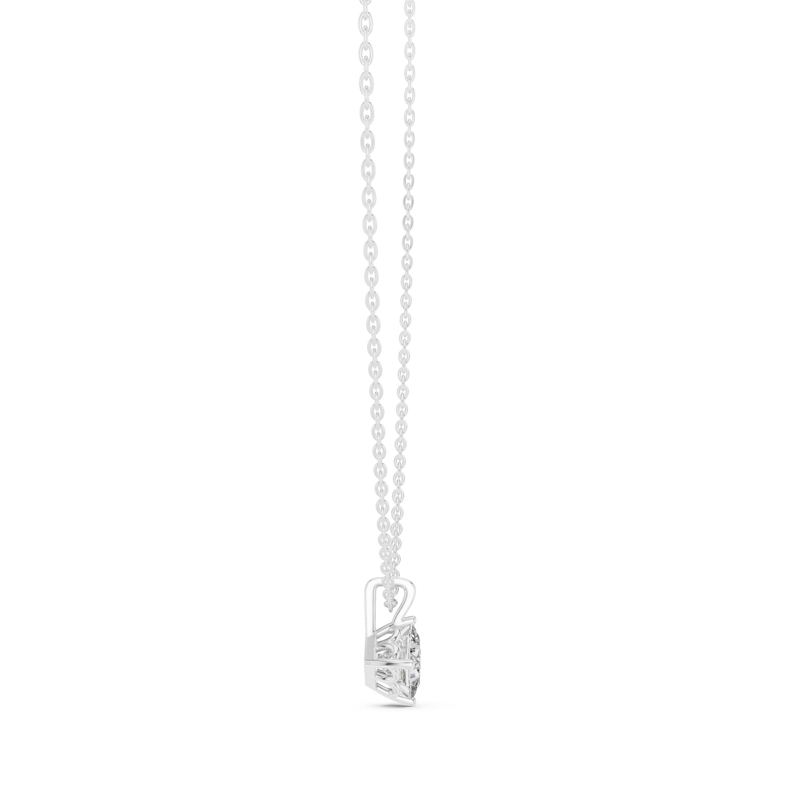 Princess Claw-Set Diamond Pendant in White Gold - VYKA Diamonds