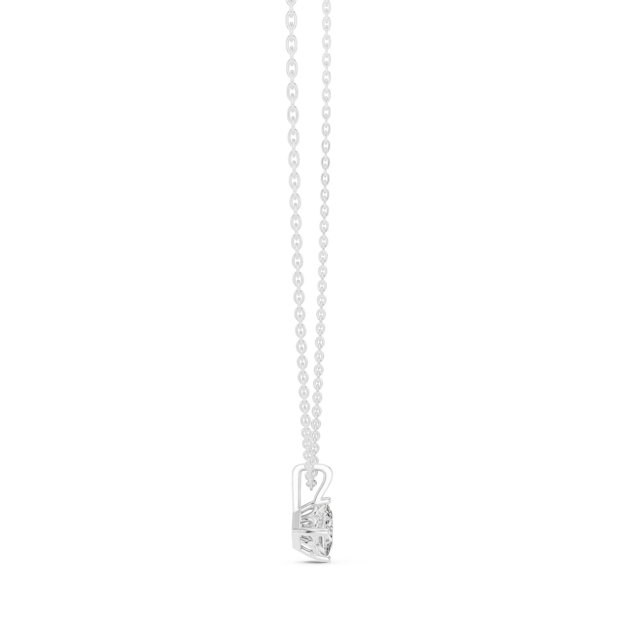 Princess Floating Solitaire Diamond Pendant in White Gold - VYKA Diamonds