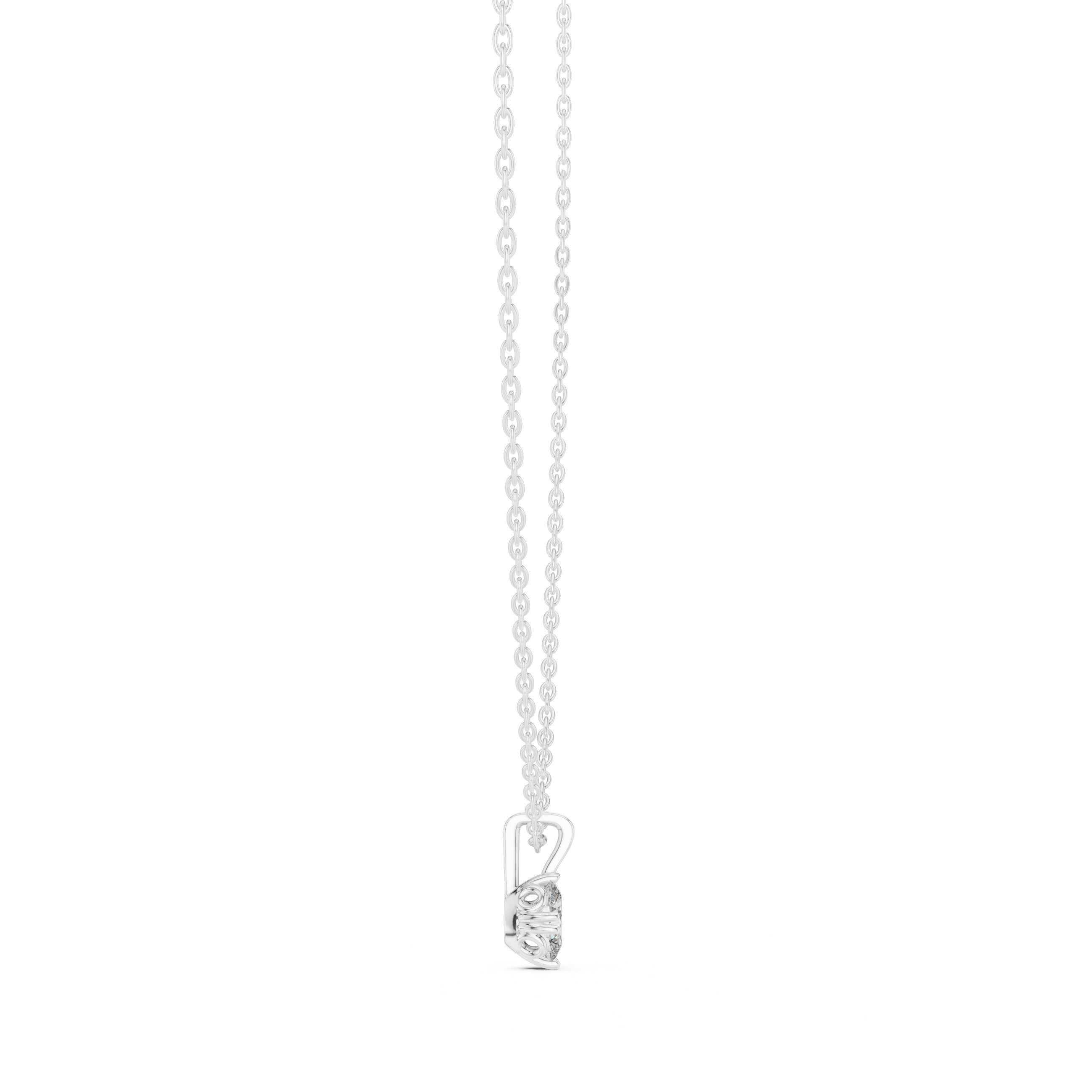Pear Drop Solitaire Diamond Pendant in White Gold - VYKA Diamonds
