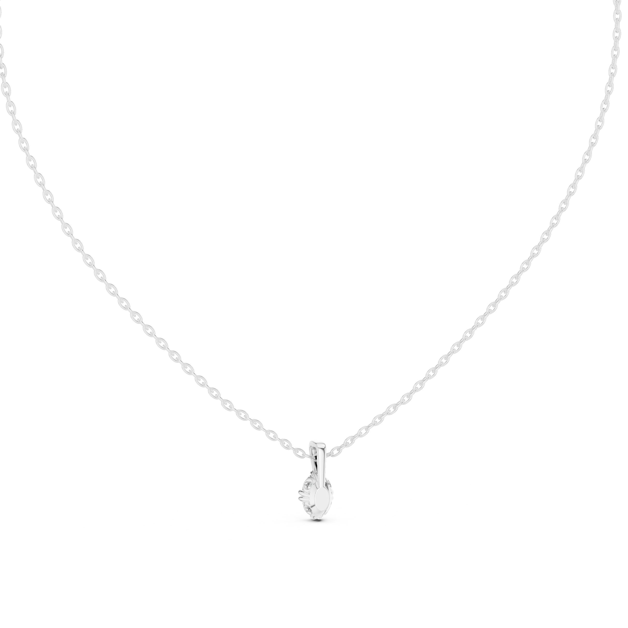 Pear Drop Solitaire Diamond Pendant in White Gold - VYKA Diamonds
