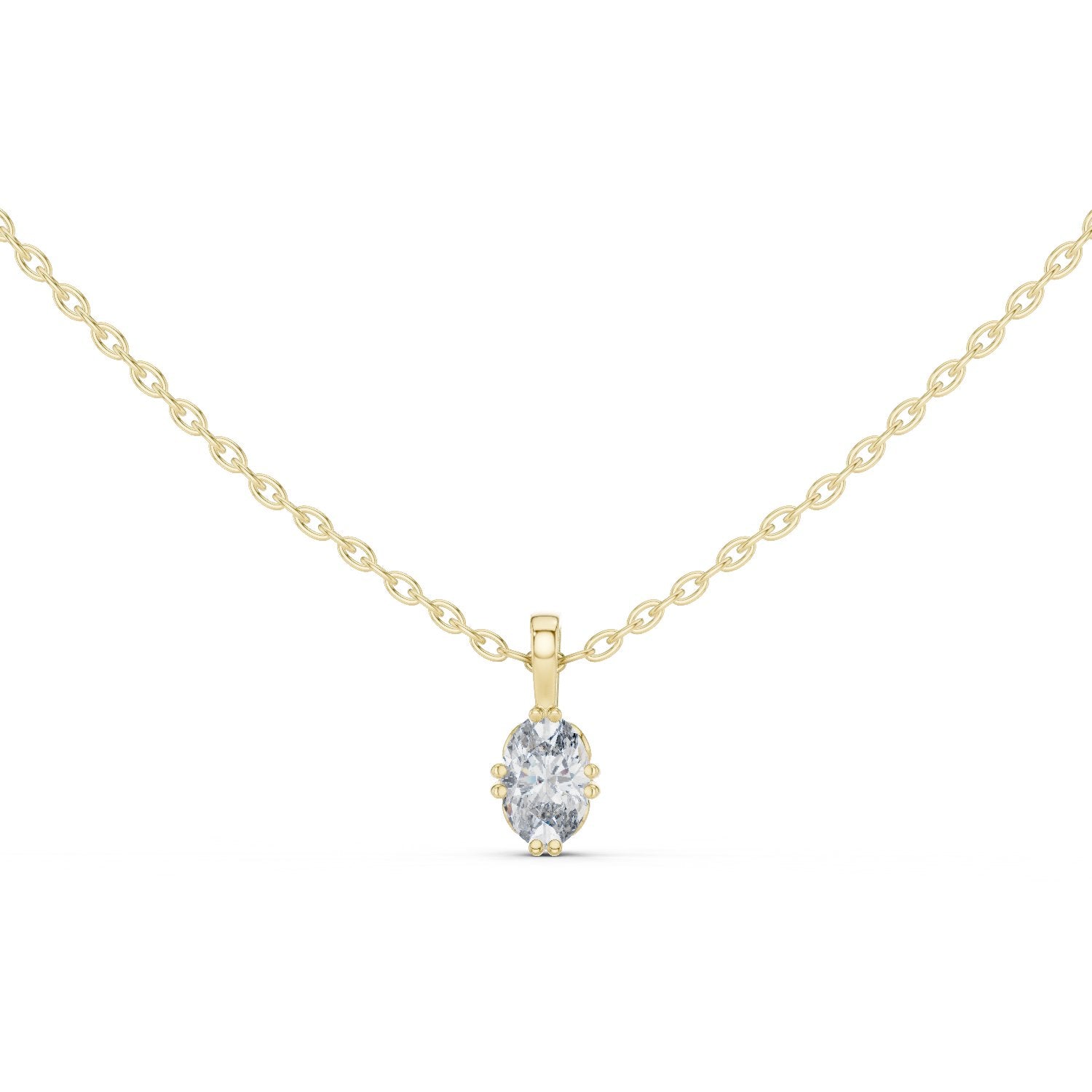 Pear Drop Solitaire Diamond Pendant in Yellow Gold - VYKA Diamonds