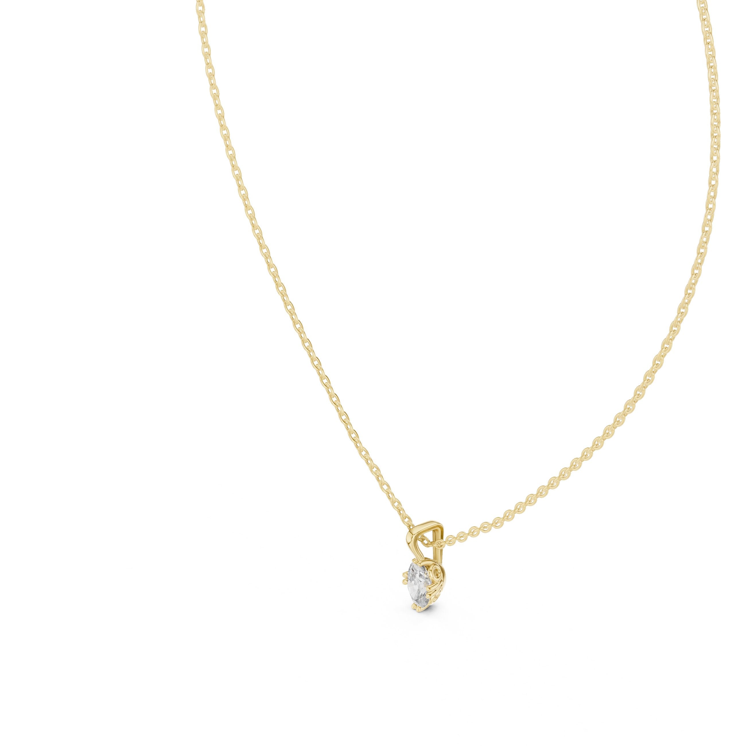 Pear Drop Solitaire Diamond Pendant in Yellow Gold - VYKA Diamonds