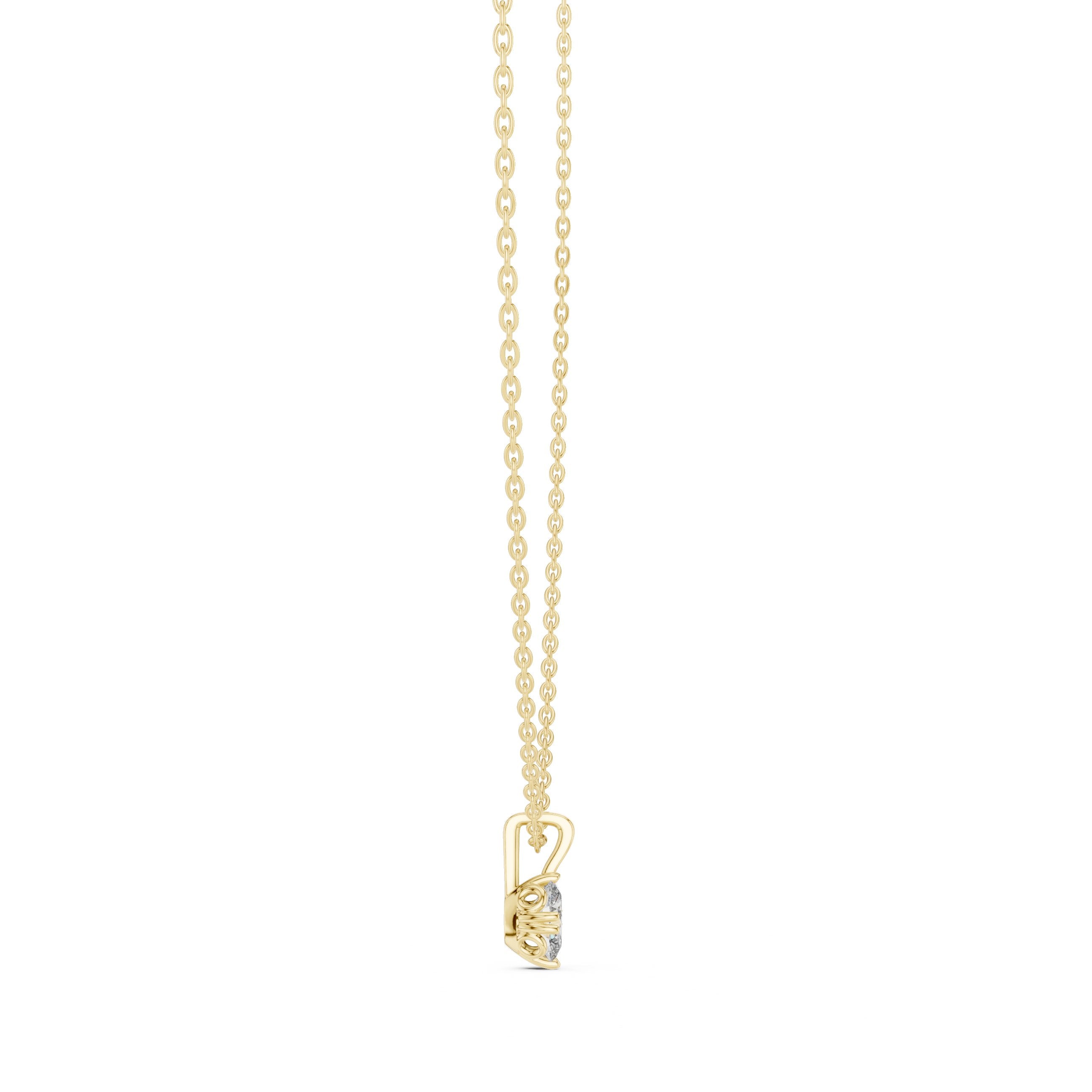 Pear Drop Solitaire Diamond Pendant in Yellow Gold - VYKA Diamonds