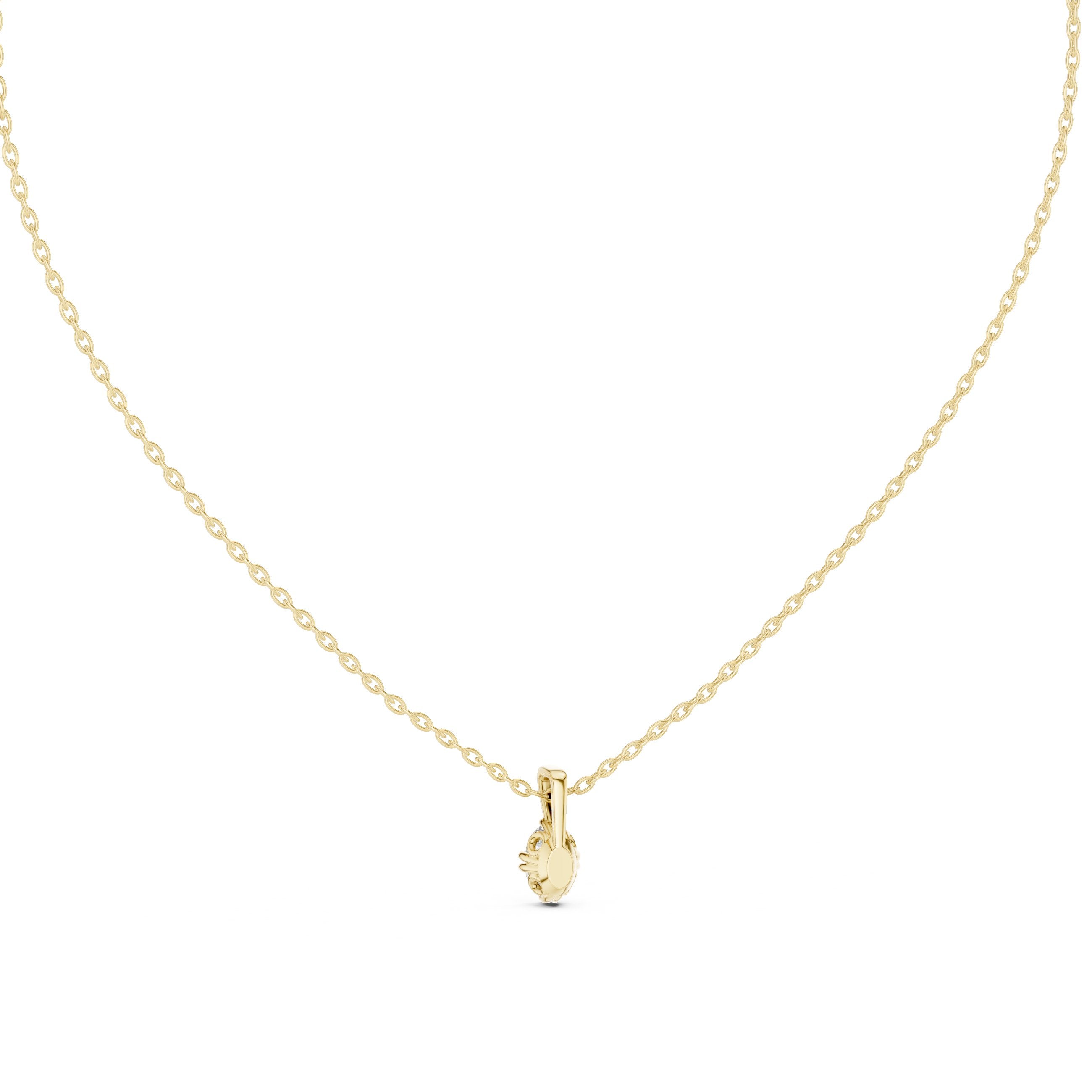 Pear Drop Solitaire Diamond Pendant in Yellow Gold - VYKA Diamonds