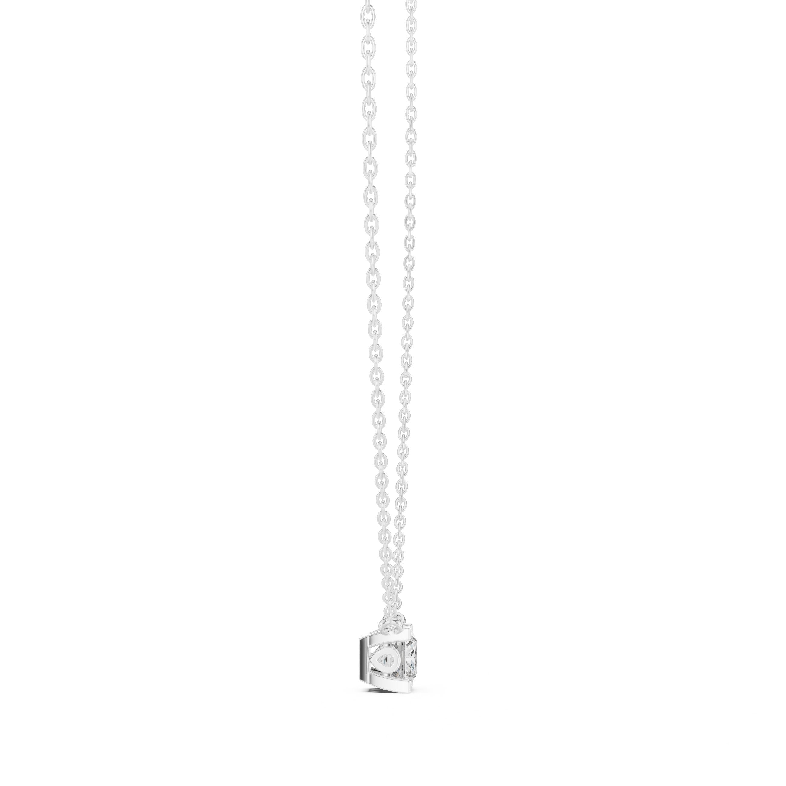 تعليقة ألماس متزلجة بقصة سوليتير على شكل وسادة in White Gold - VYKA Diamonds