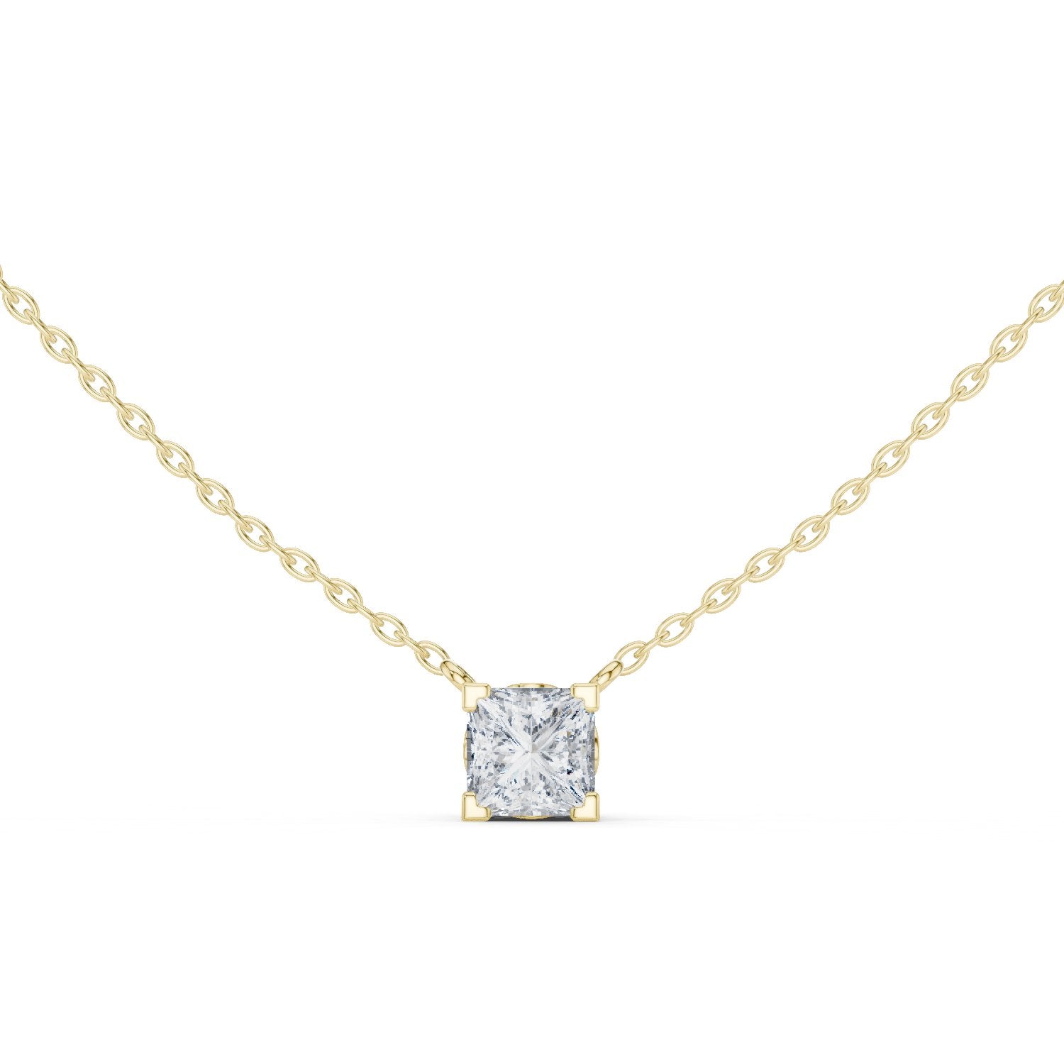 تعليقة ألماس متزلجة بقصة سوليتير على شكل وسادة in Yellow Gold - VYKA Diamonds