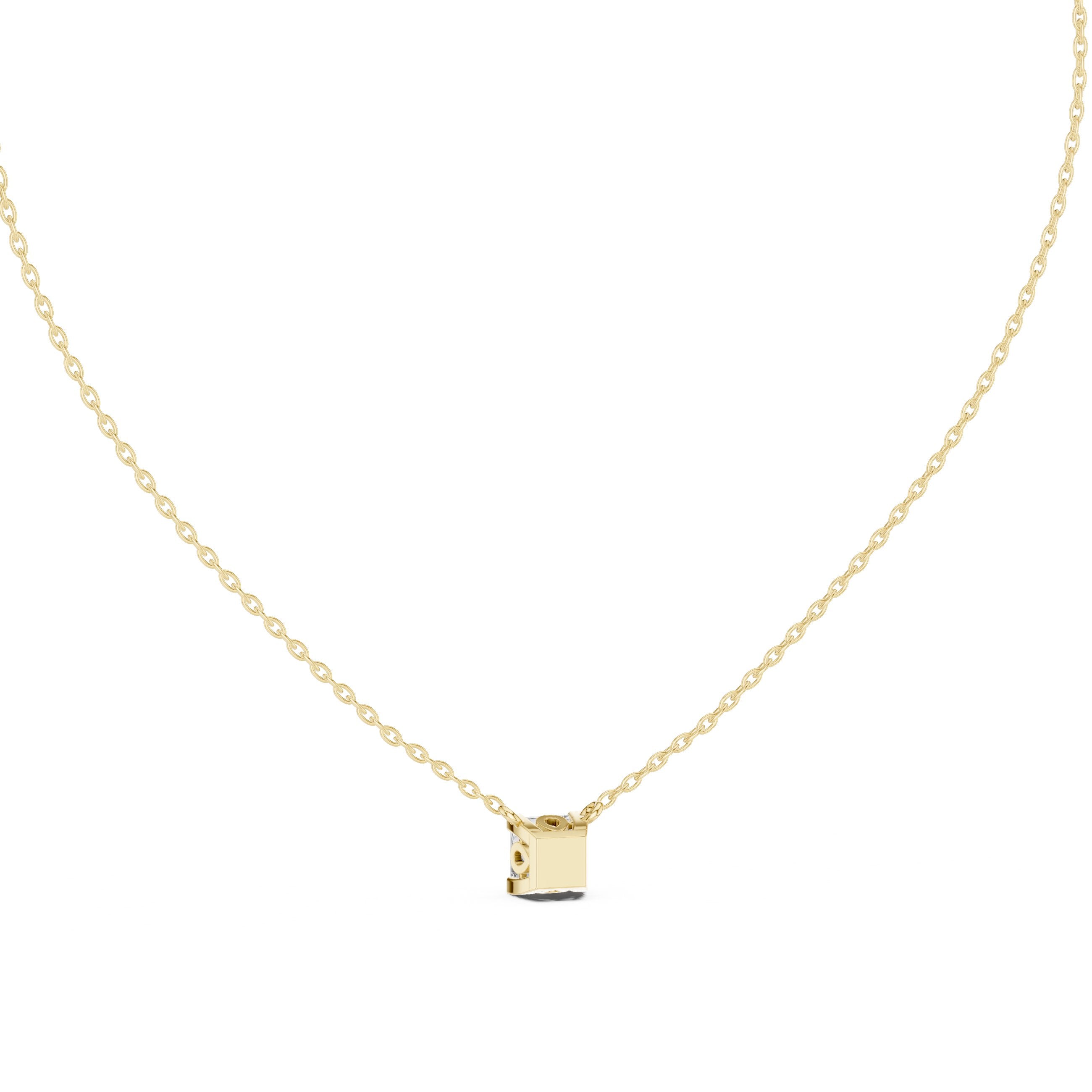 تعليقة ألماس متزلجة بقصة سوليتير على شكل وسادة in Yellow Gold - VYKA Diamonds