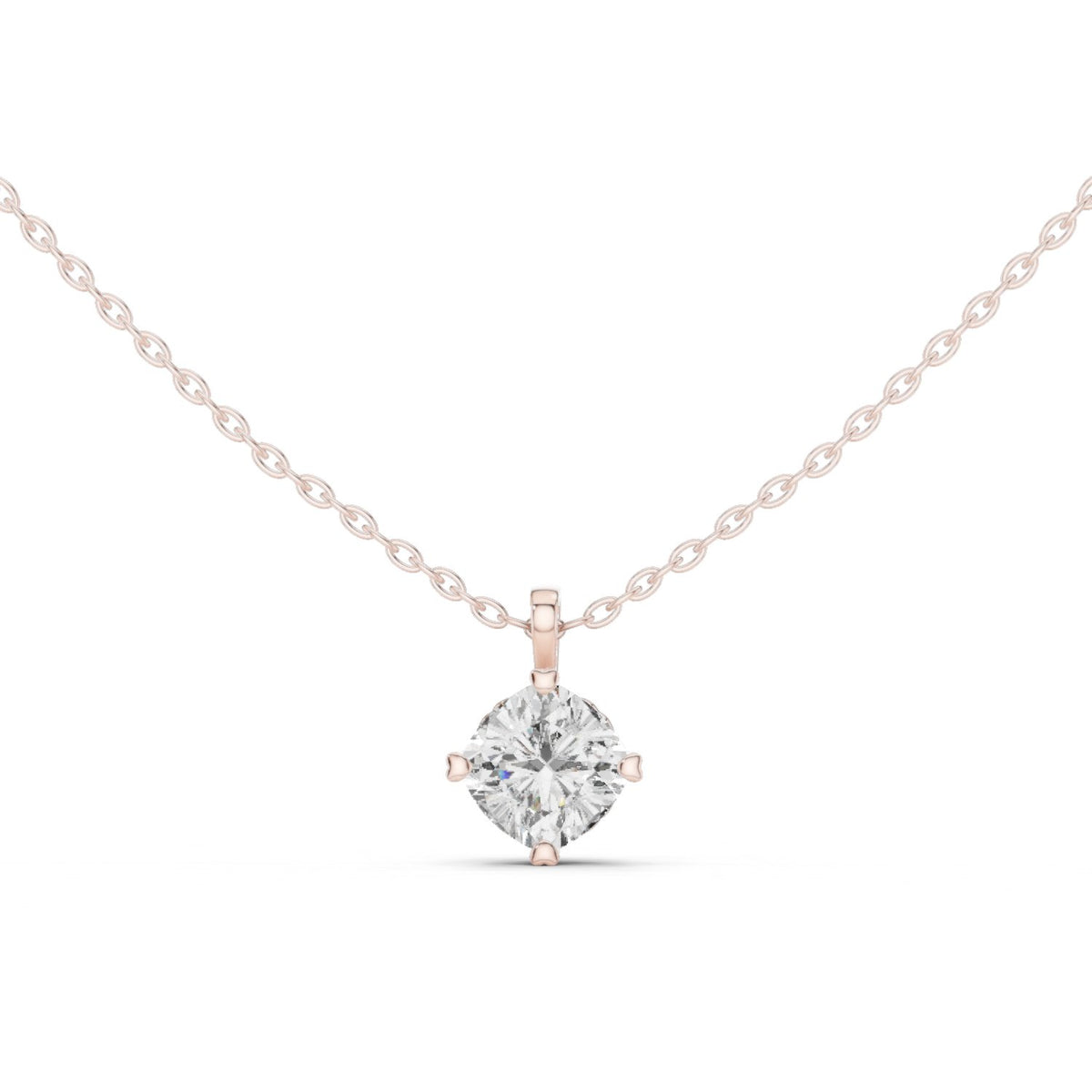 دلّاية سوليتير بألماسة كوشن in Rose Gold - VYKA Diamonds