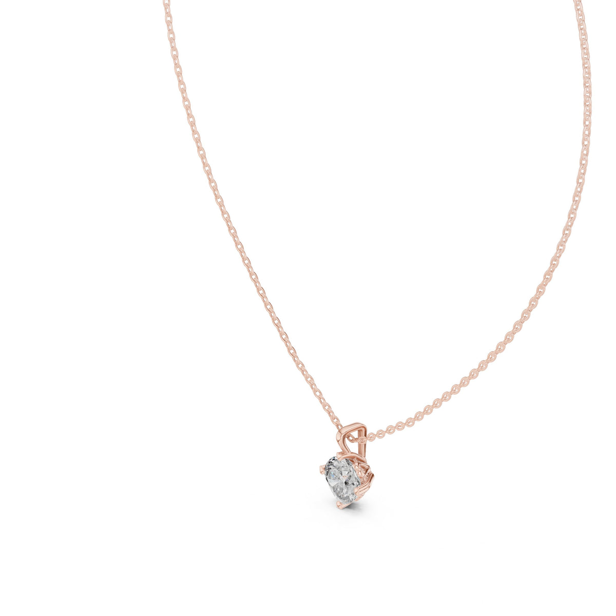 Cushion Cut Solitaire Diamond Pendant