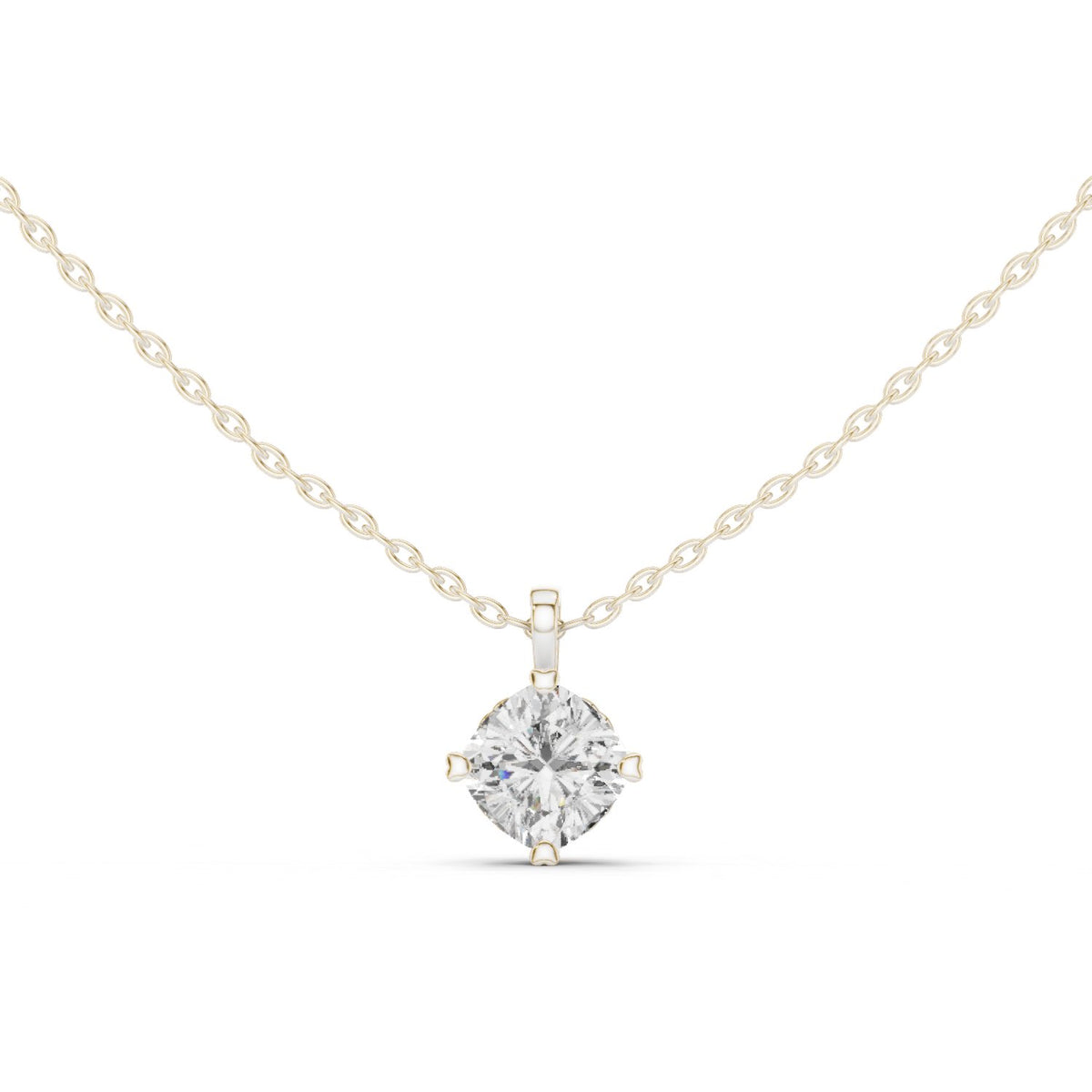 Cushion Cut Solitaire Diamond Pendant