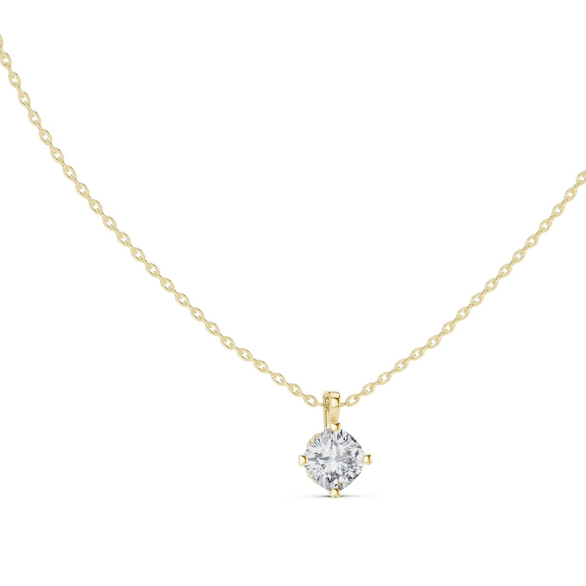 دلّاية سوليتير بألماسة كوشن in Yellow Gold - VYKA Diamonds