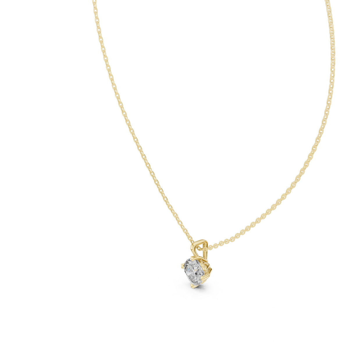 Cushion Cut Solitaire Diamond Pendant