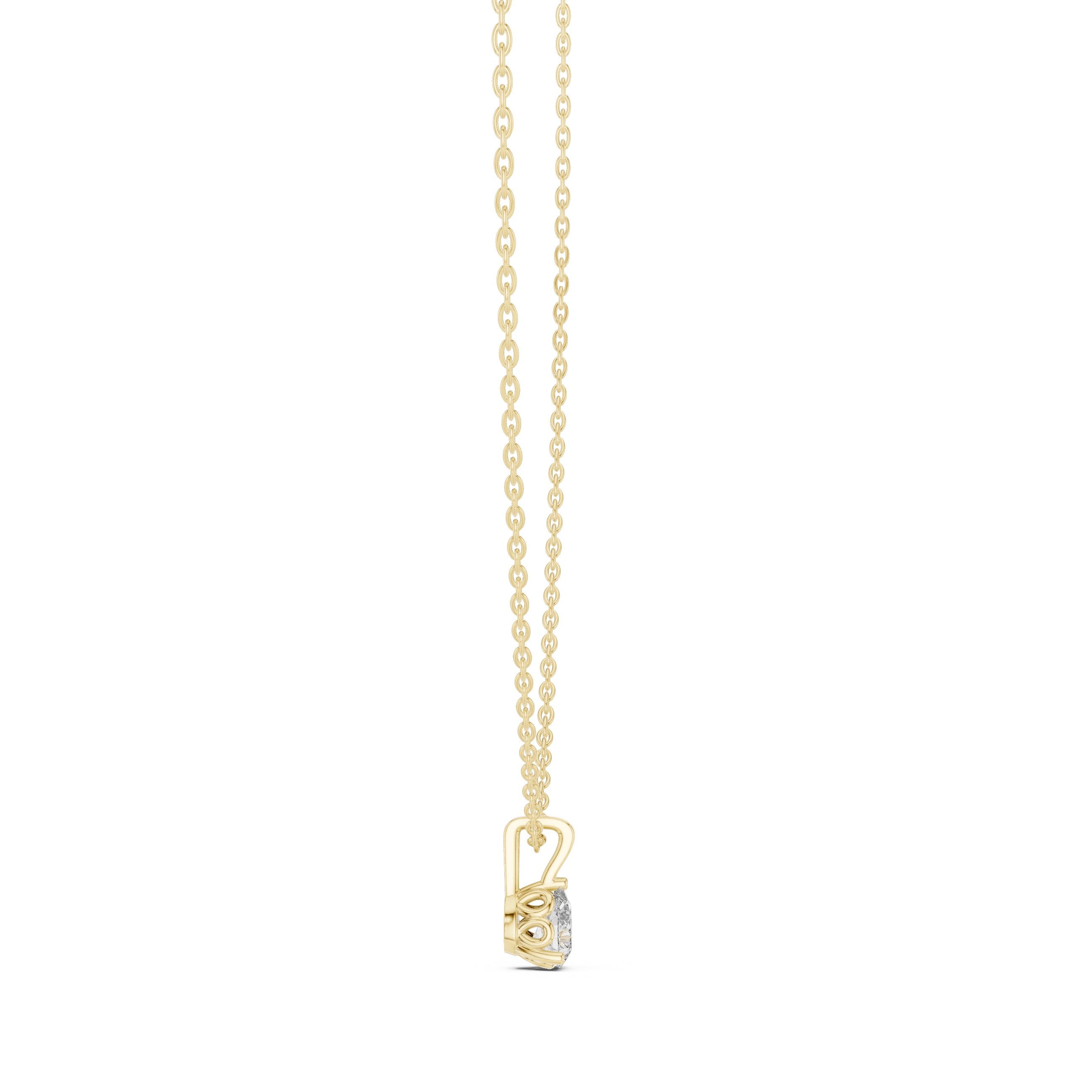 Refined Pear Solitaire Diamond Pendant in Yellow Gold - VYKA Diamonds