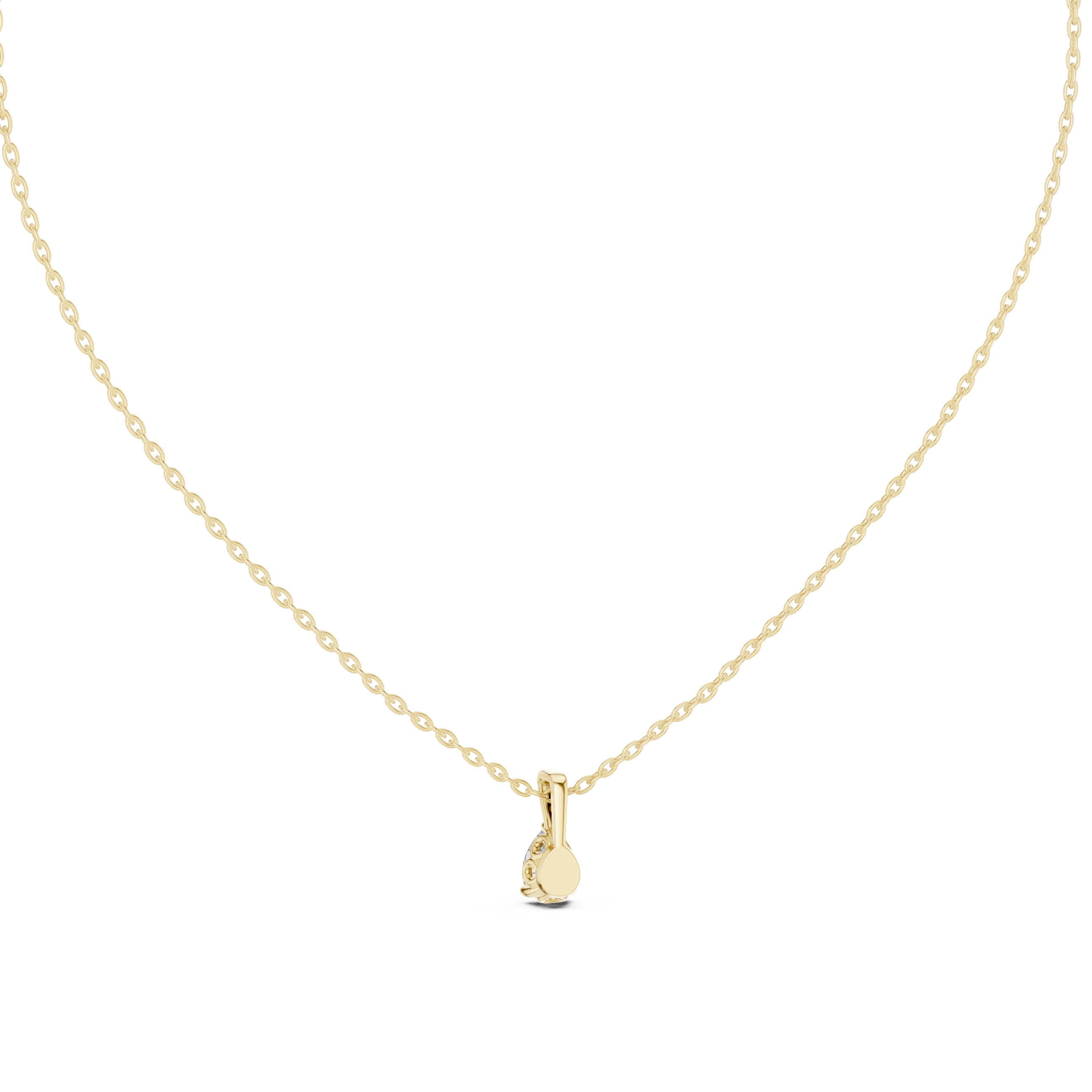Refined Pear Solitaire Diamond Pendant in Yellow Gold - VYKA Diamonds