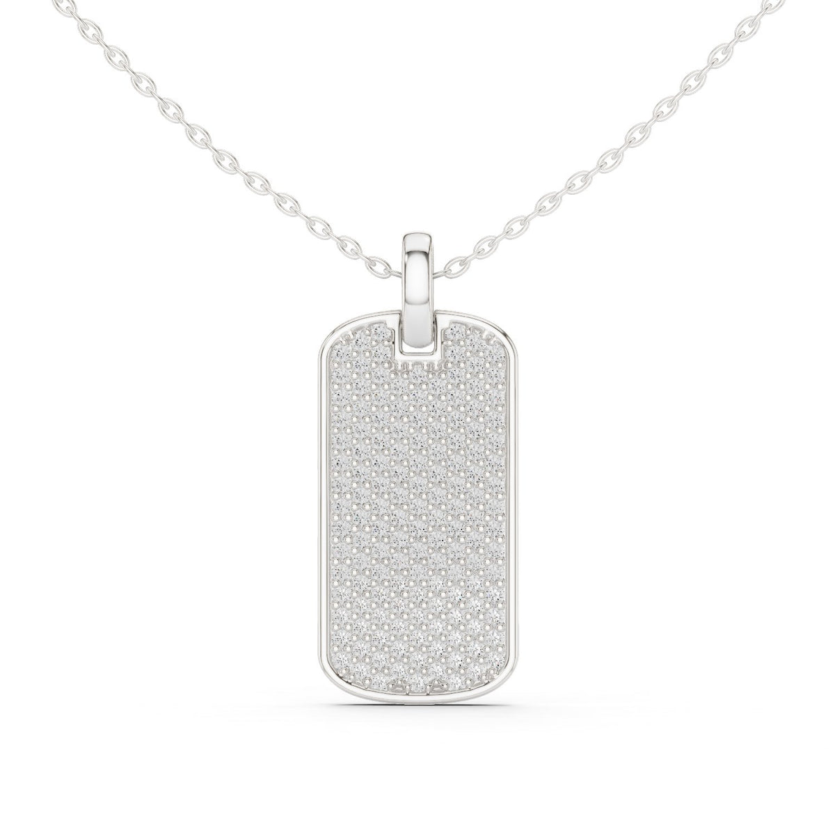 Pave Dog Tag Diamond Pendant