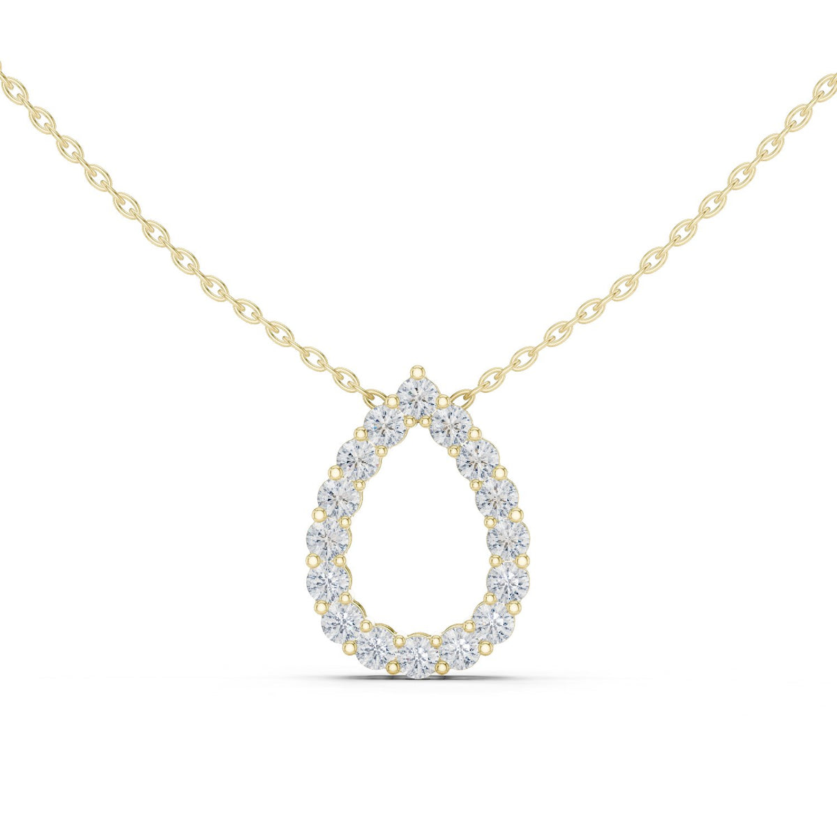 Open Teardrop Pave Diamond Pendant