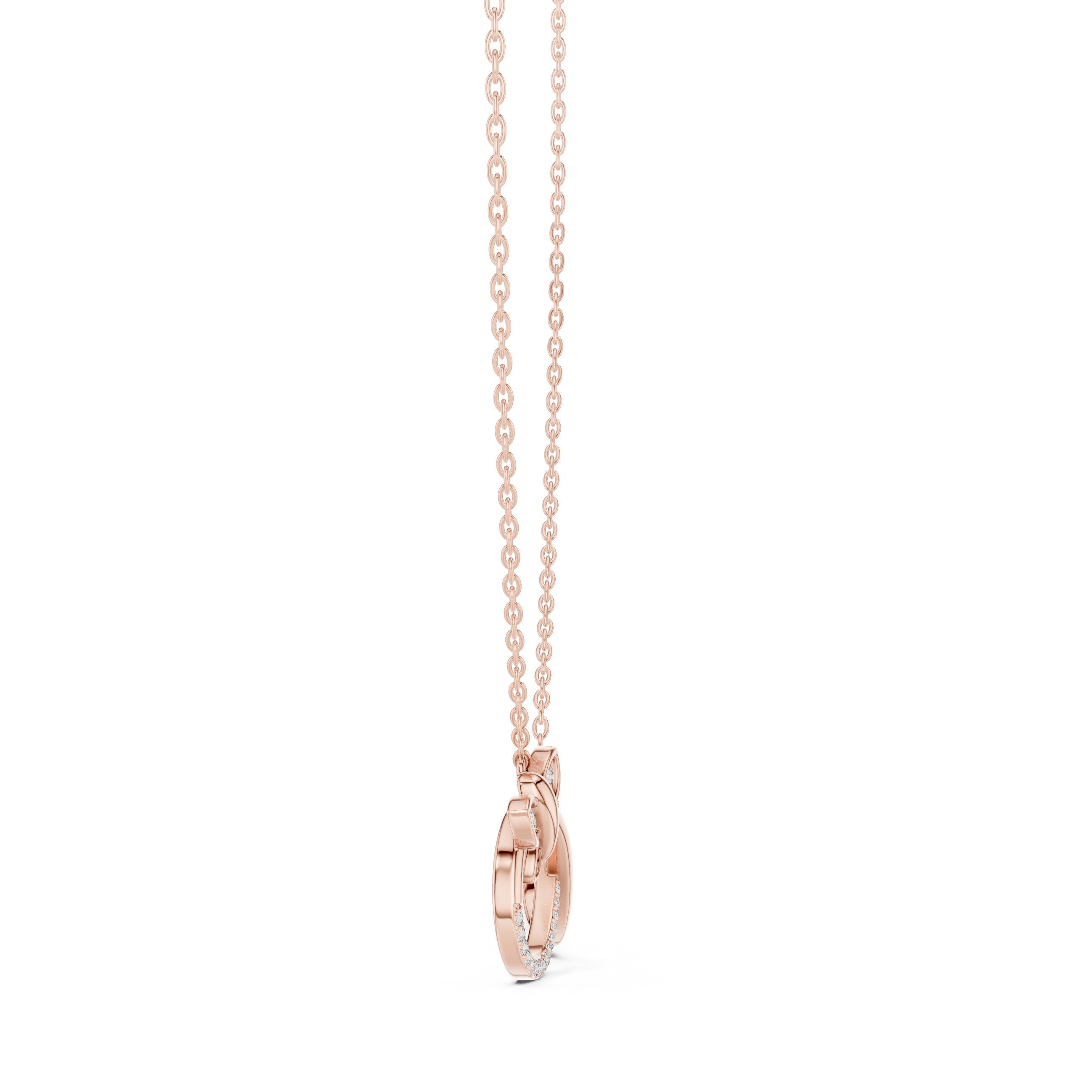 Infinity Butterfly Diamond Pendant in Rose Gold - VYKA Diamonds