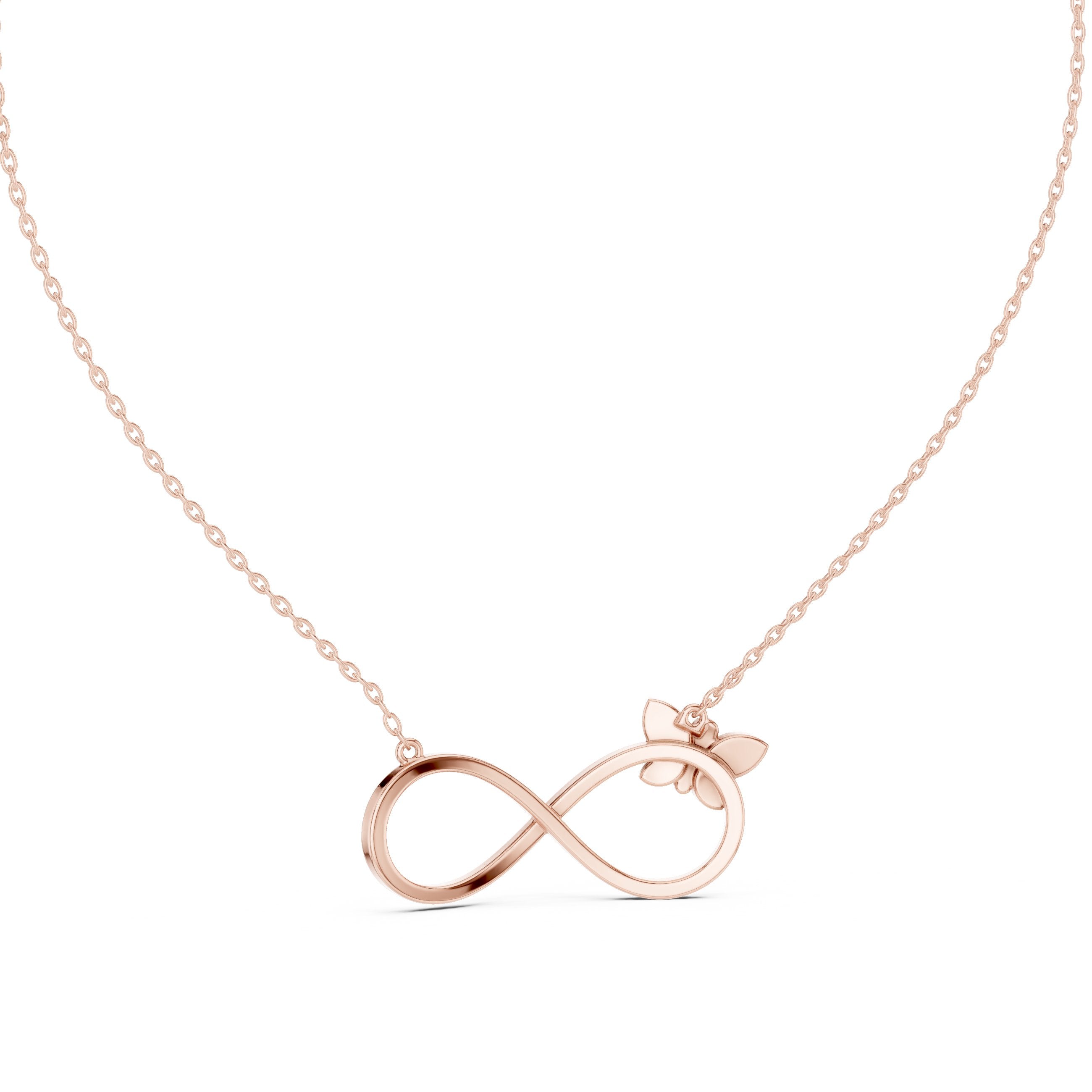 Infinity Butterfly Diamond Pendant in Rose Gold - VYKA Diamonds