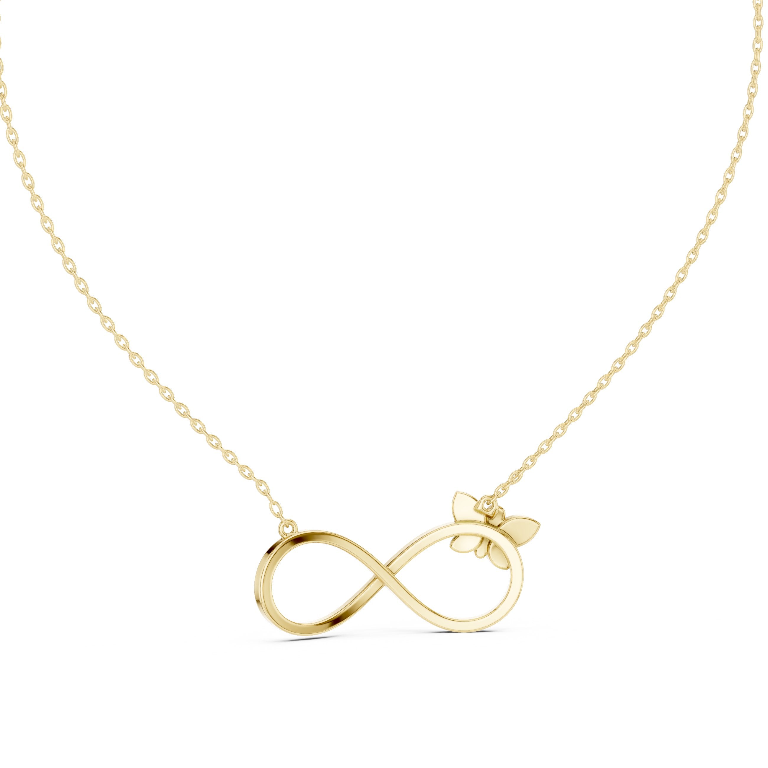 Infinity Butterfly Diamond Pendant in Yellow Gold - VYKA Diamonds