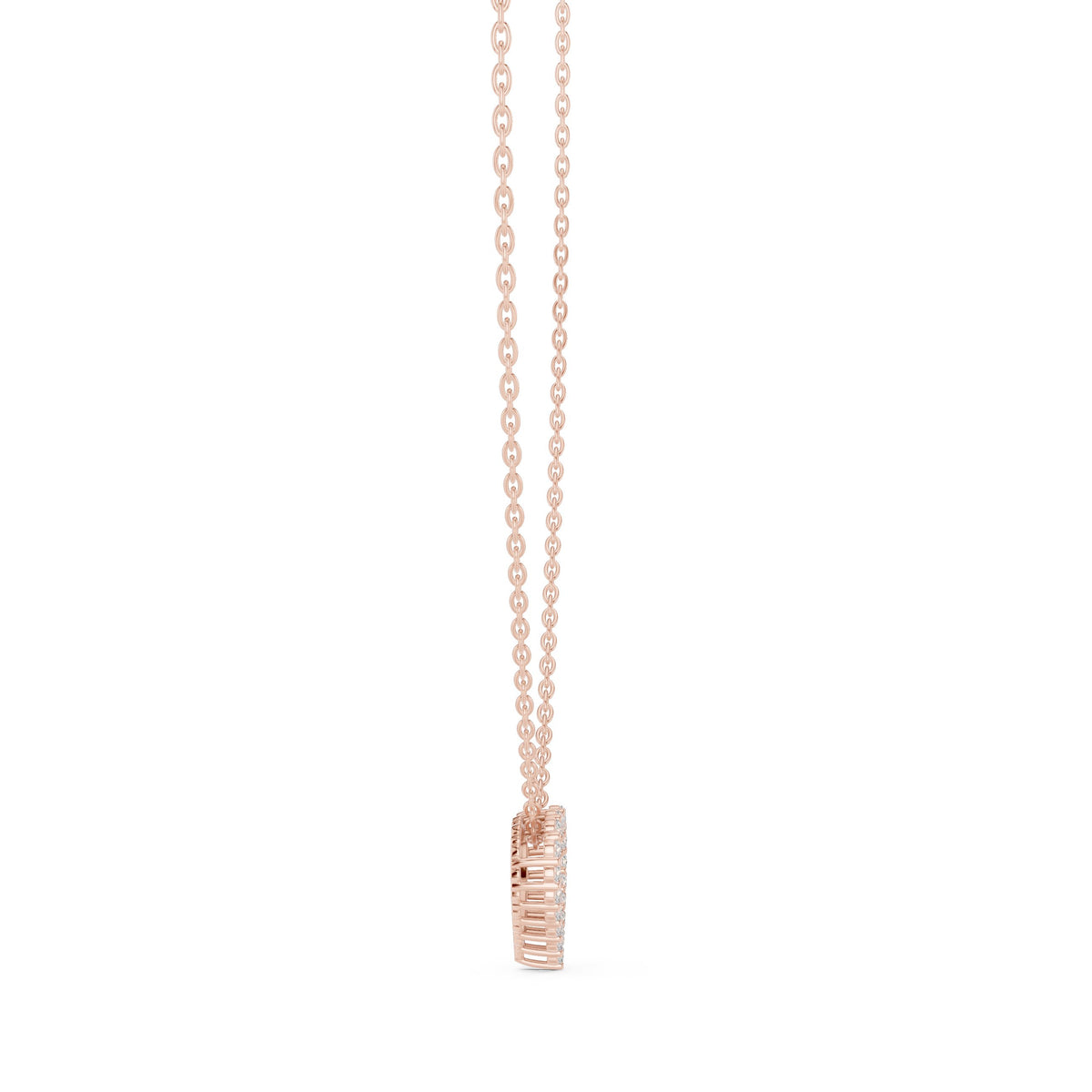 Prong Set Open Heart Diamond Necklace