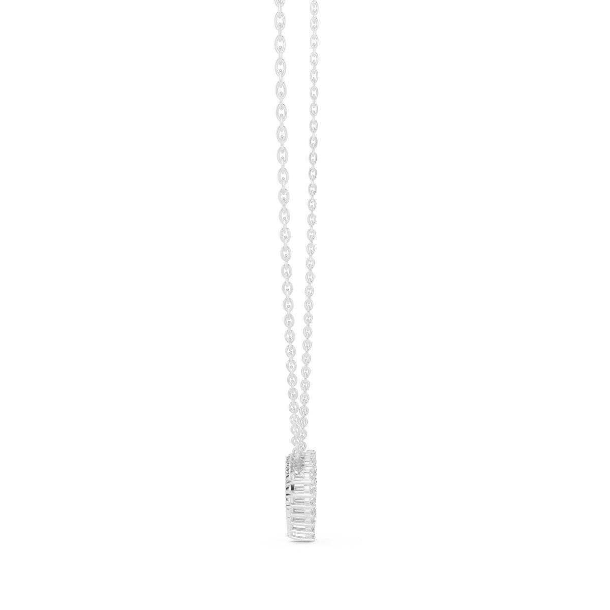 Prong Set Open Heart Diamond Necklace