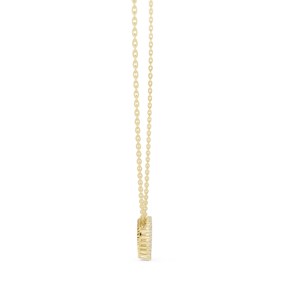 Prong Set Open Heart Diamond Necklace