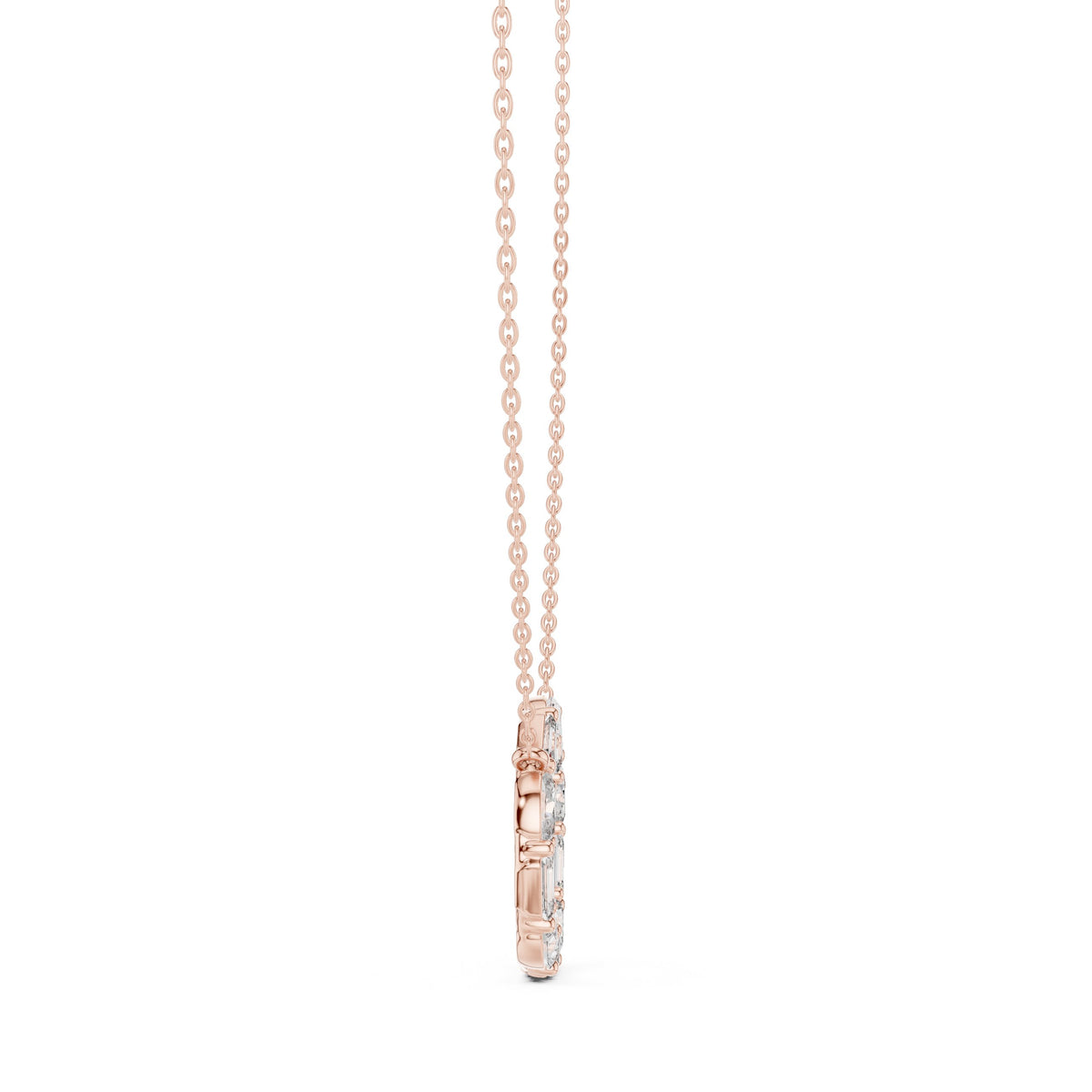 Baguette Halo Circle Diamond Pendant