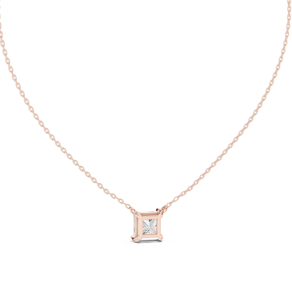 Princess Bezel Solitaire Diamond Pendant