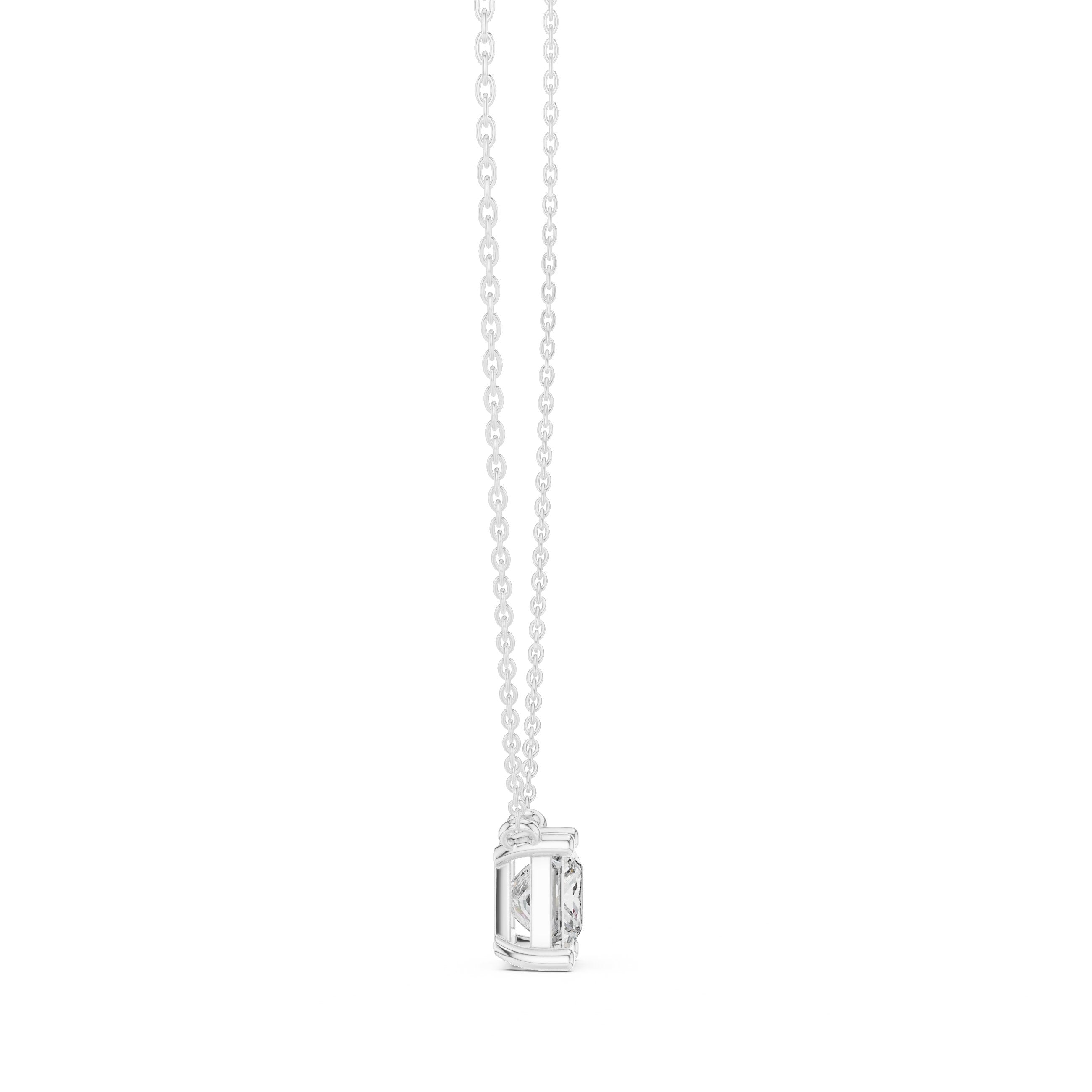 Princess Bezel Solitaire Diamond Pendant in White Gold - VYKA Diamonds
