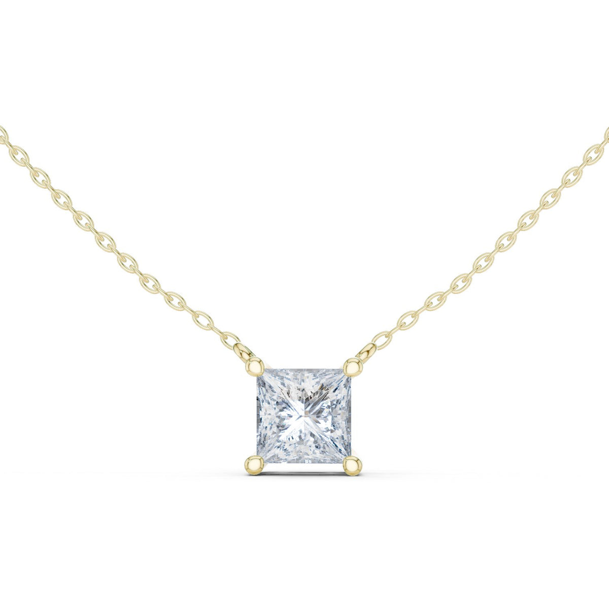Princess Bezel Solitaire Diamond Pendant
