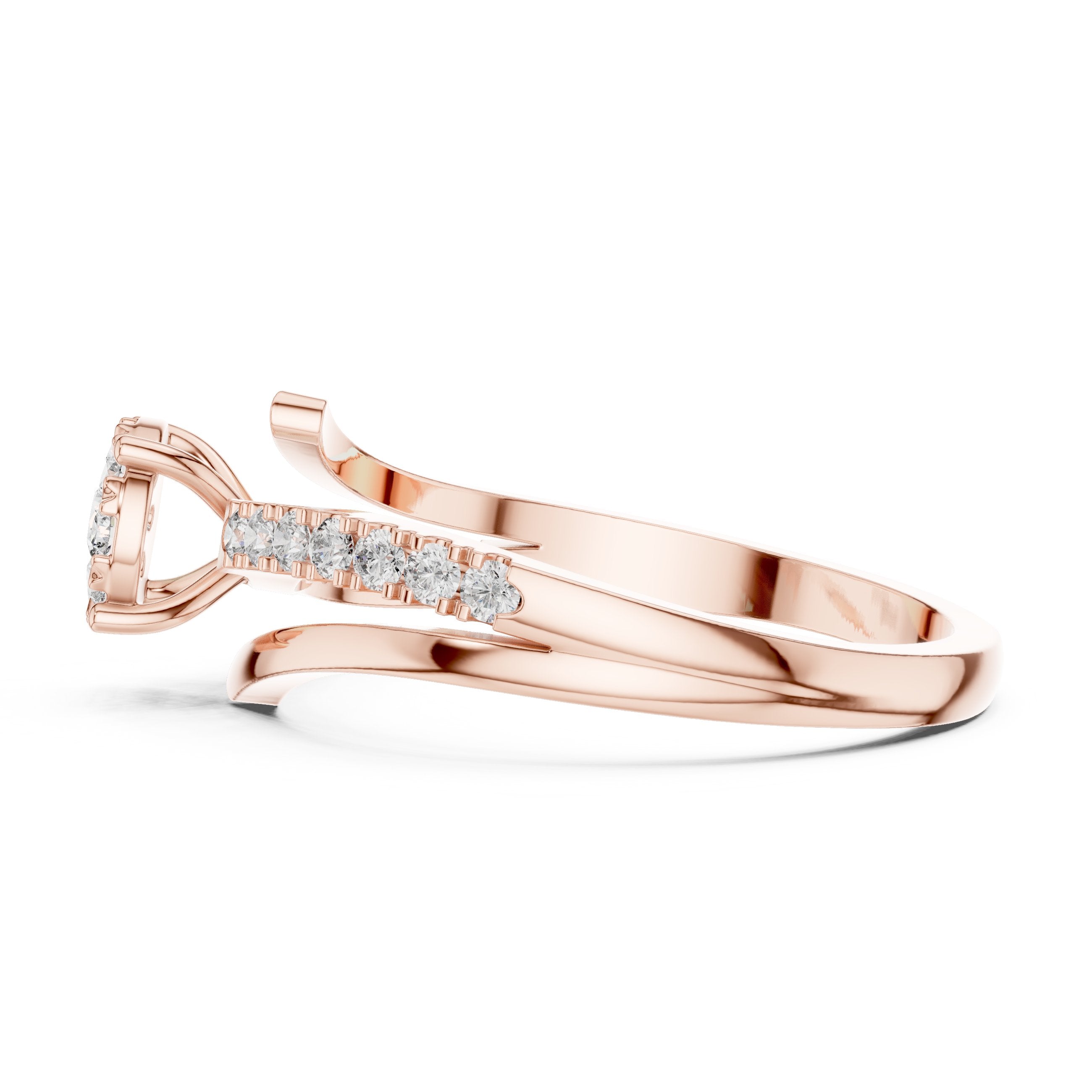 Bypass Cluster Bloom Diamond Ring in Rose Gold - VYKA Diamonds