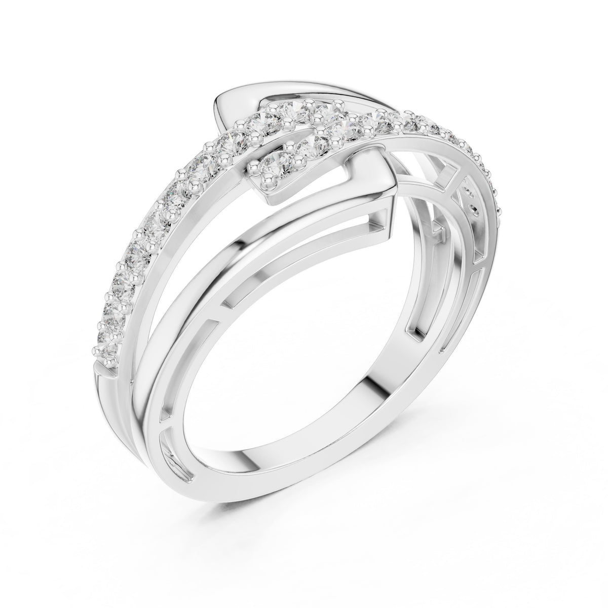Buckle Link Pavé Diamond Ring