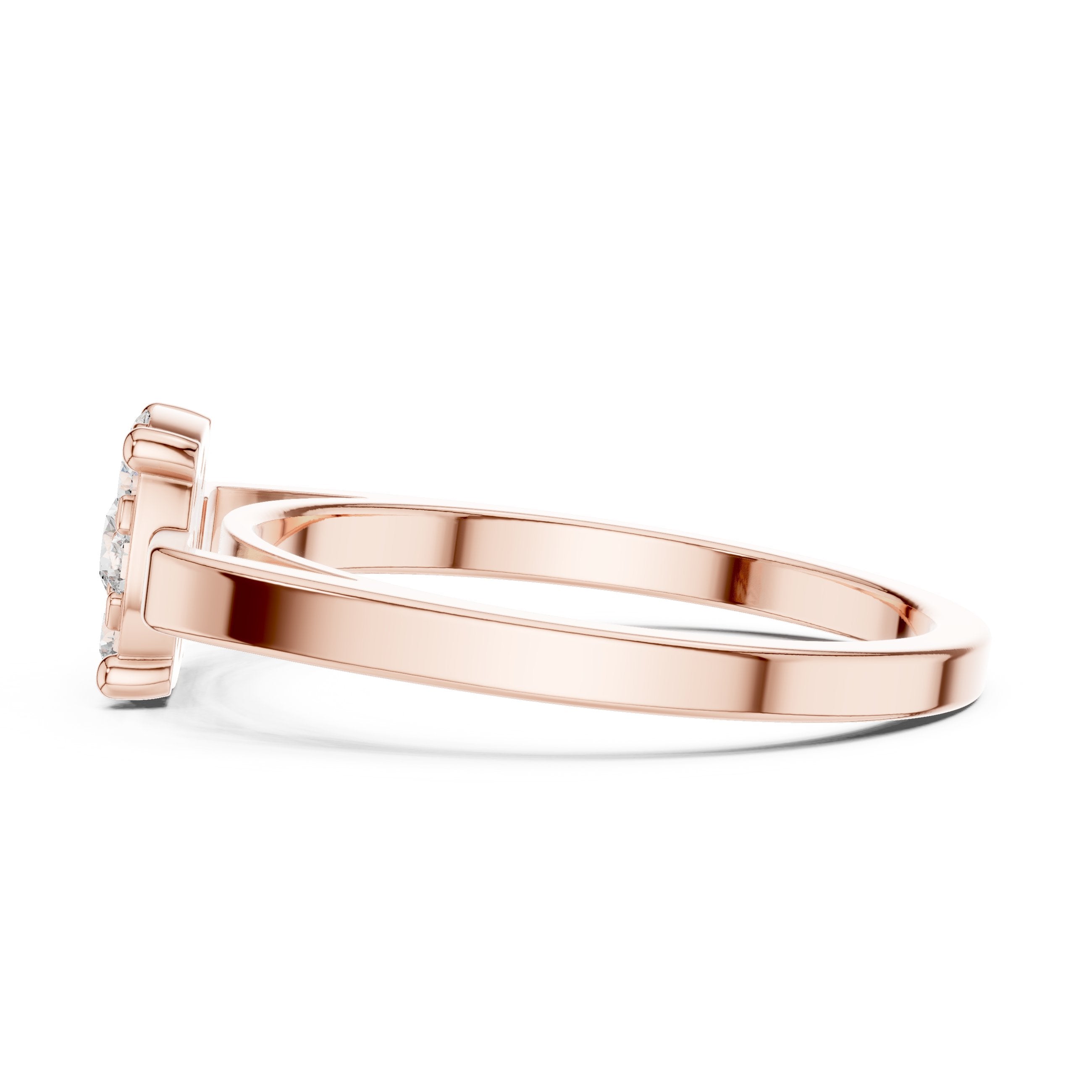 Cushion Cluster Four-Prong Diamond Ring in Rose Gold - VYKA Diamonds