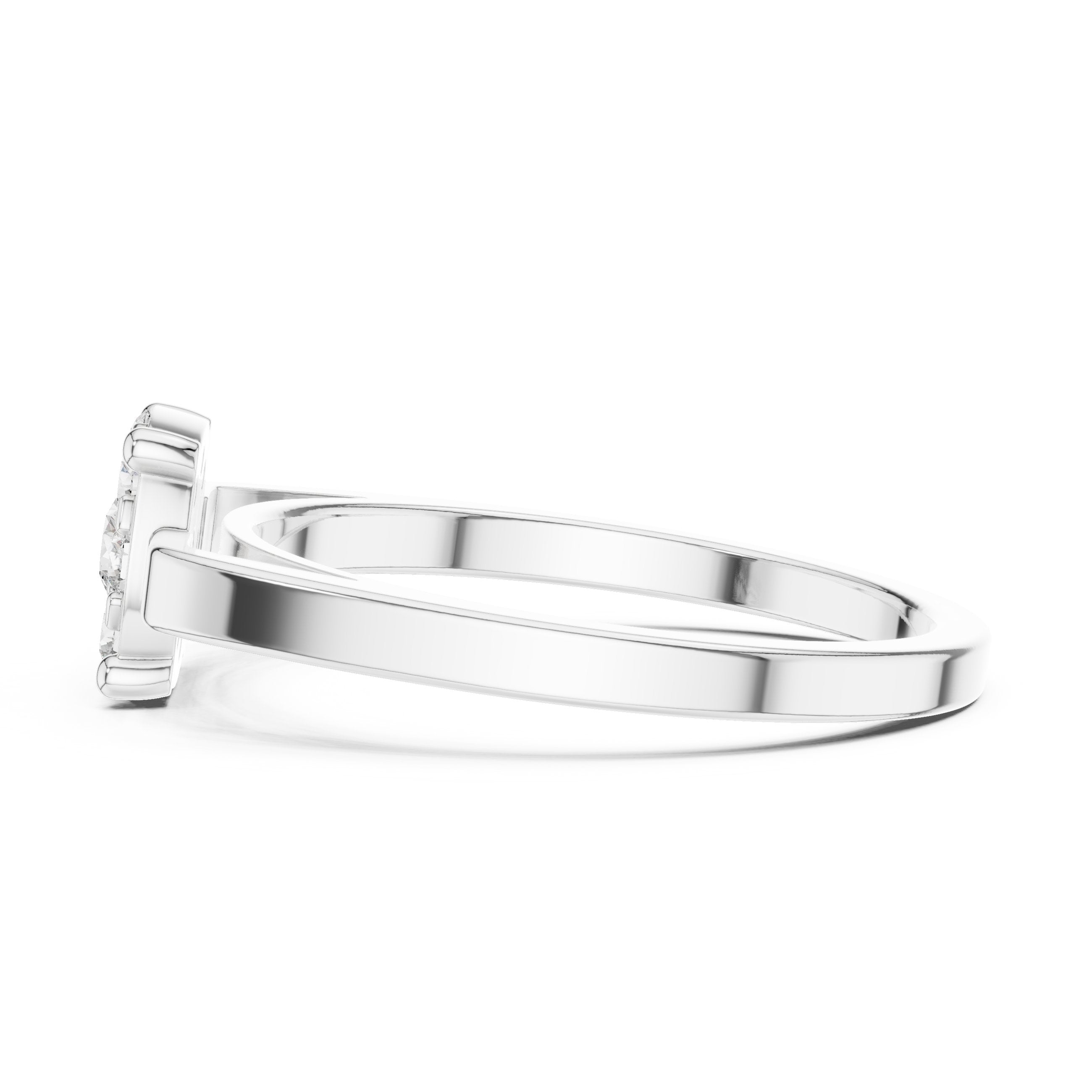 Cushion Cluster Four-Prong Diamond Ring in White Gold - VYKA Diamonds