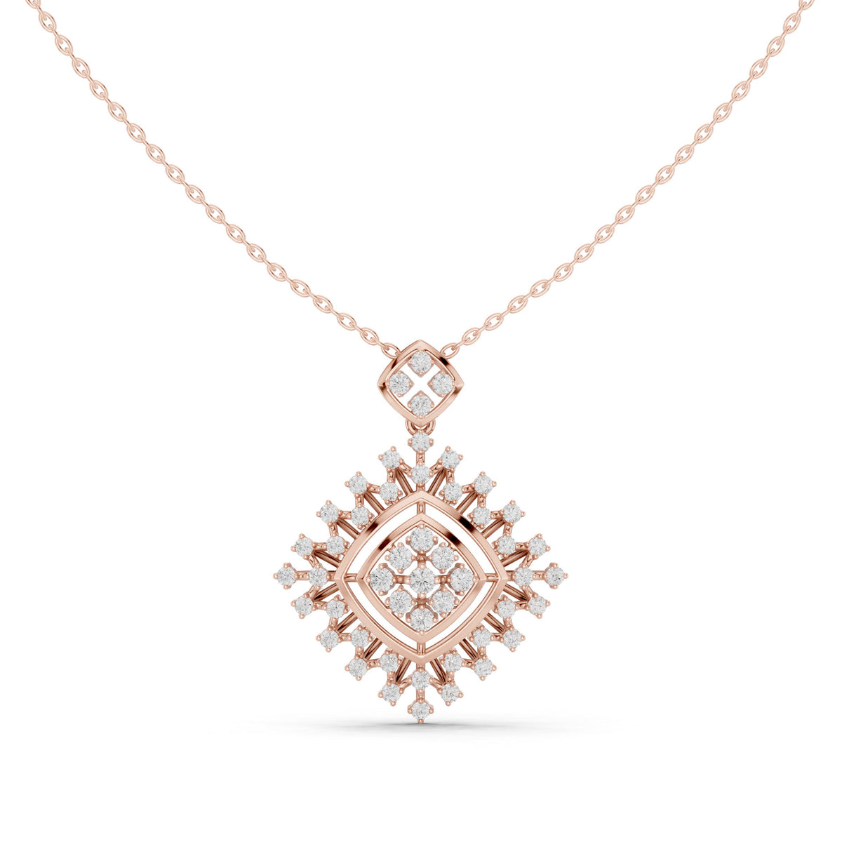 Square Starburst Diamond Pendant