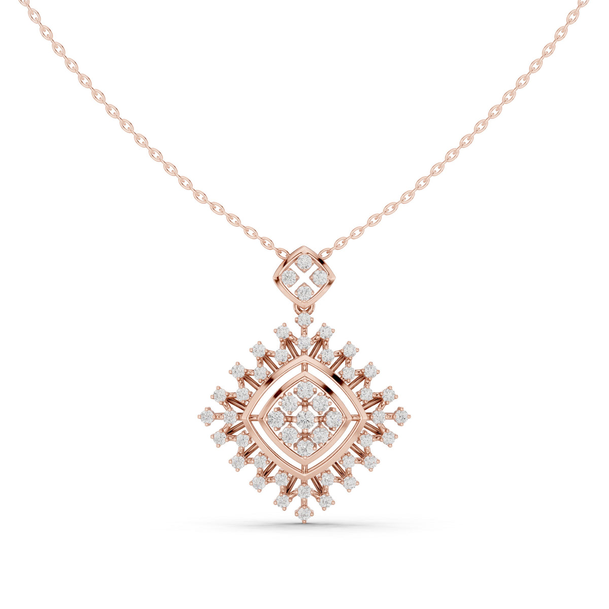 Square Starburst Diamond Pendant