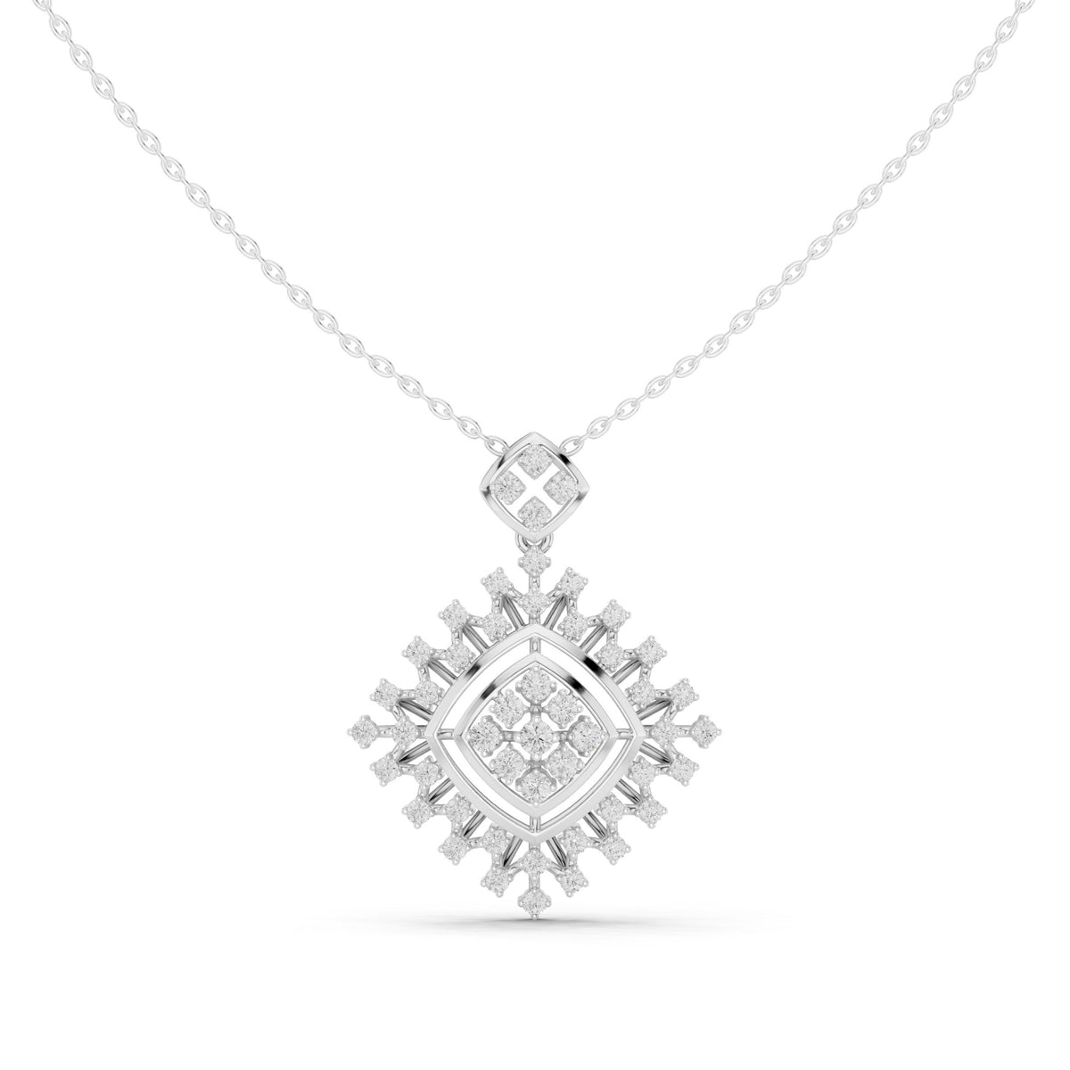 دلّاية ألماس مربعة كأشعة نجمية in White Gold - VYKA Diamonds