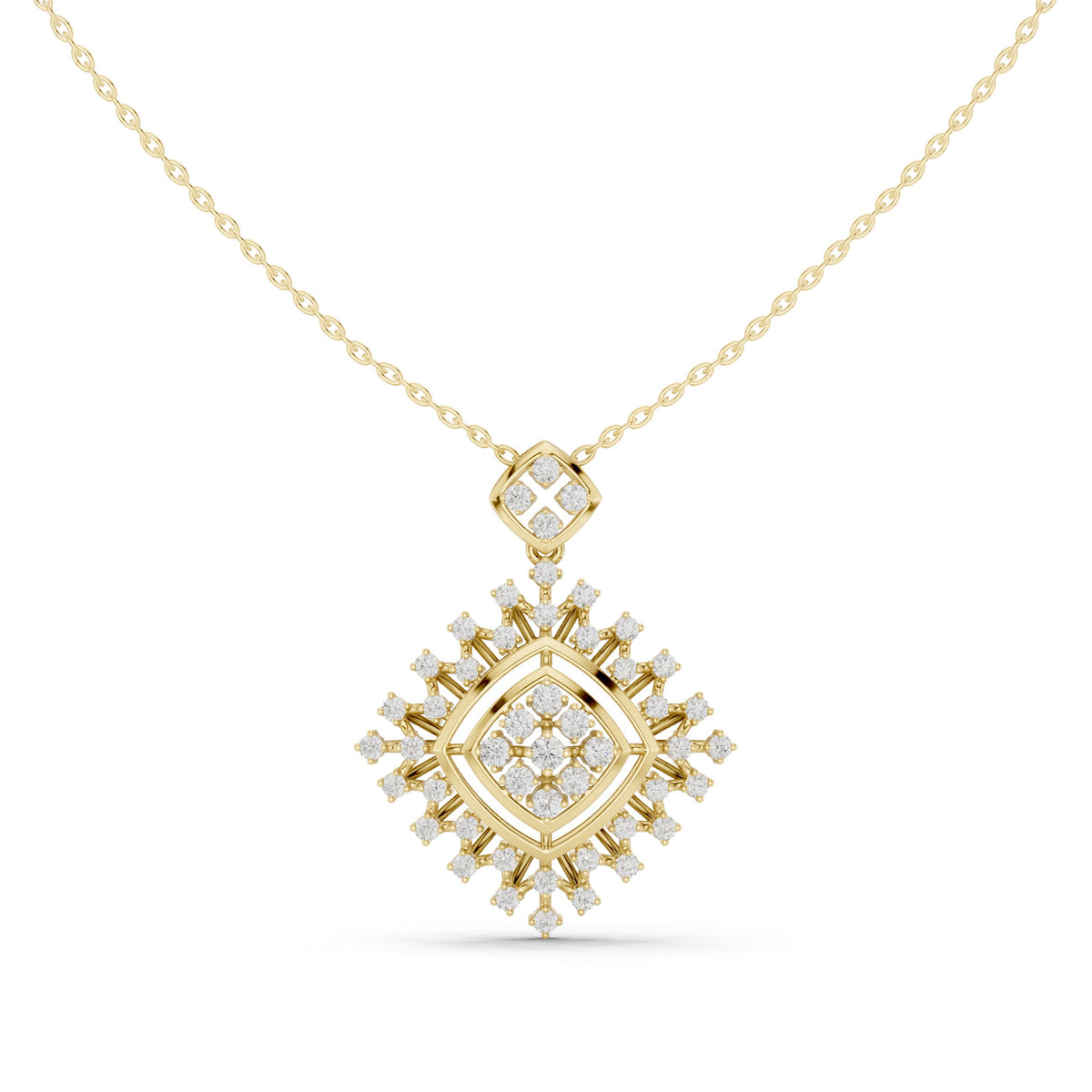 Square Starburst Diamond Pendant