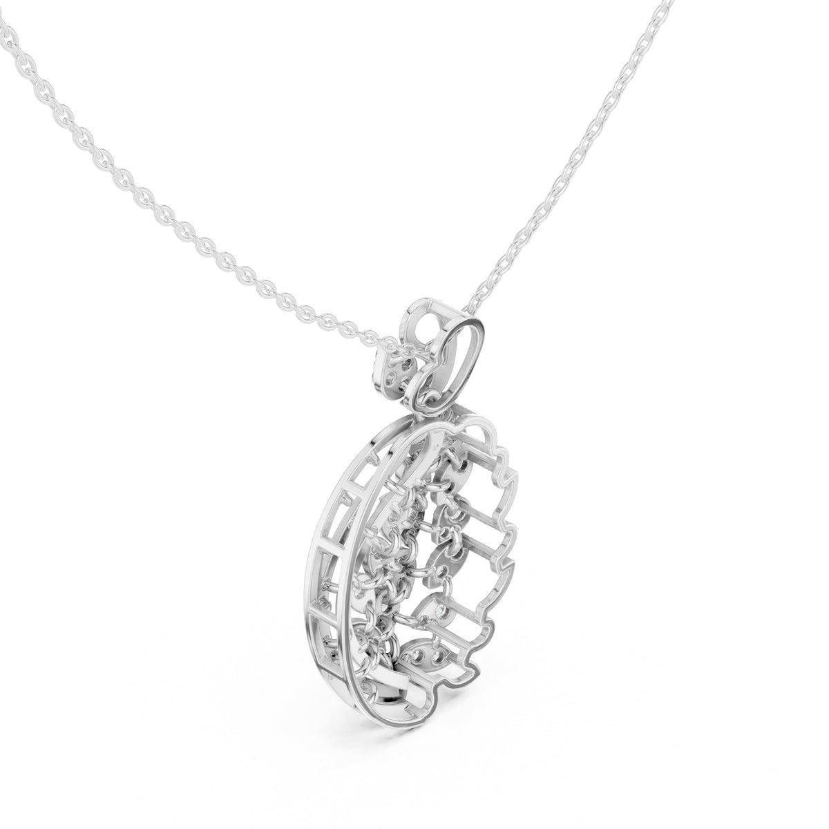 Paisley Leaf Cluster Diamond Pendant