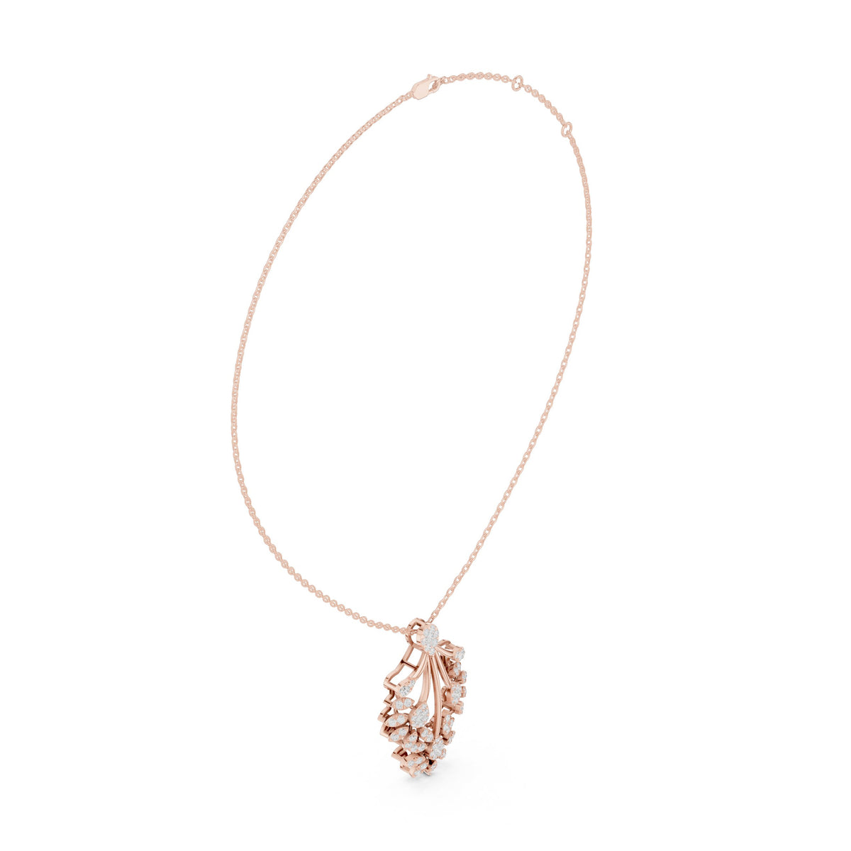 Floral Bouquet Cascade Diamond Pendant