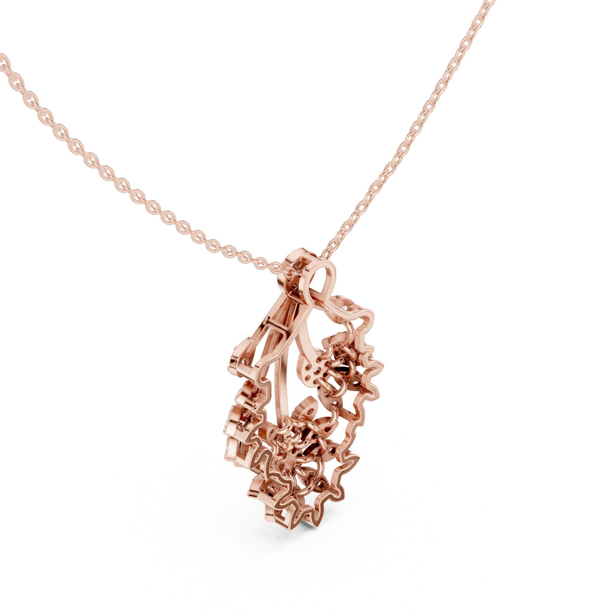 Floral Bouquet Cascade Diamond Pendant