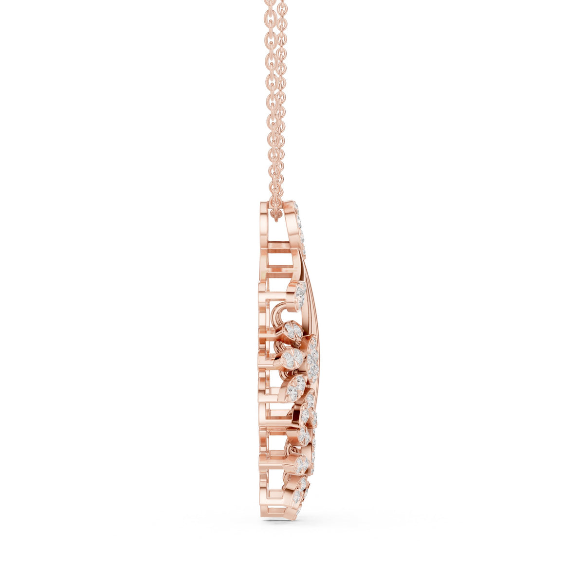 Floral Bouquet Cascade Diamond Pendant