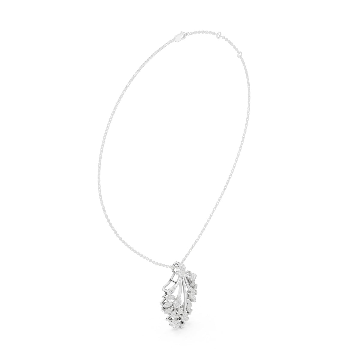 دلّاية بشلال من الألماس على شكل باقة زهور in White Gold - VYKA Diamonds