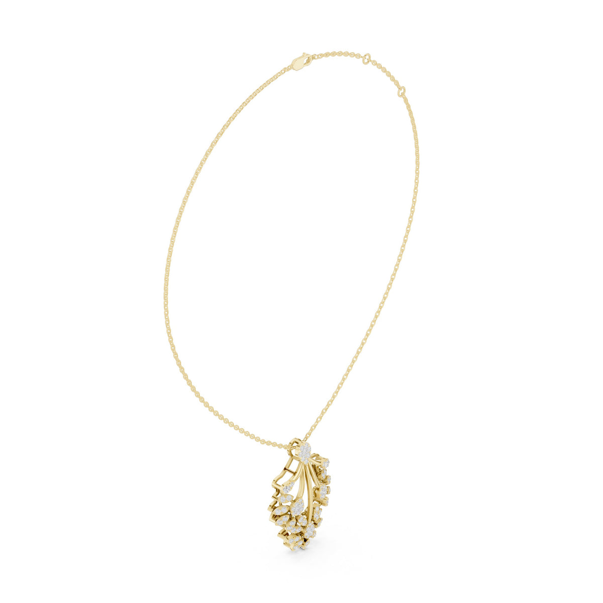 Floral Bouquet Cascade Diamond Pendant
