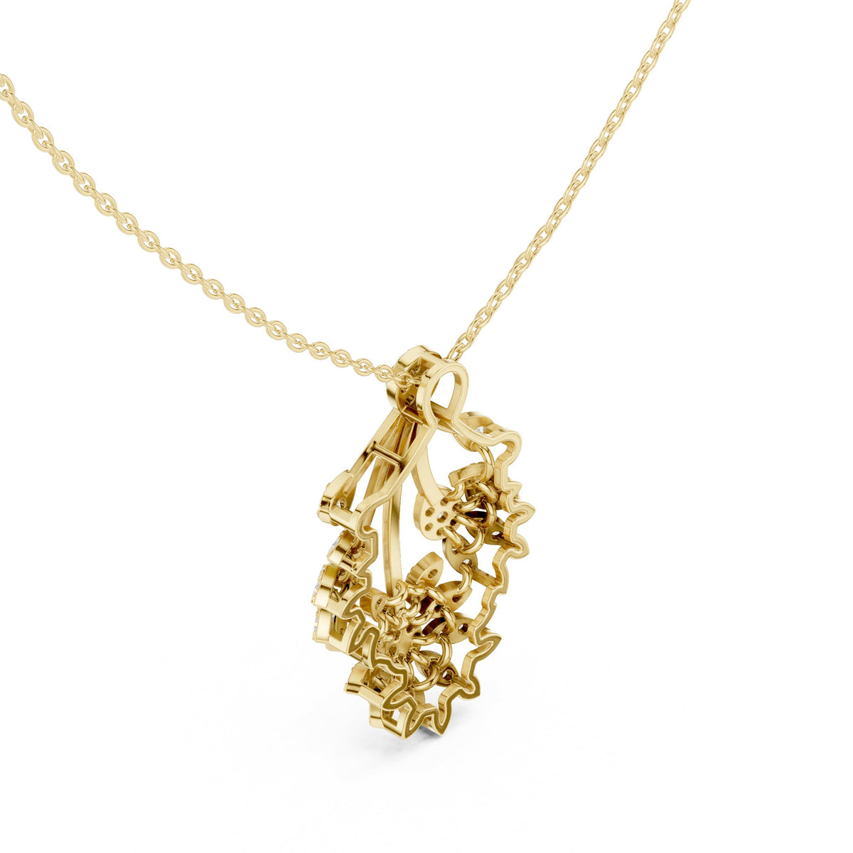 Floral Bouquet Cascade Diamond Pendant