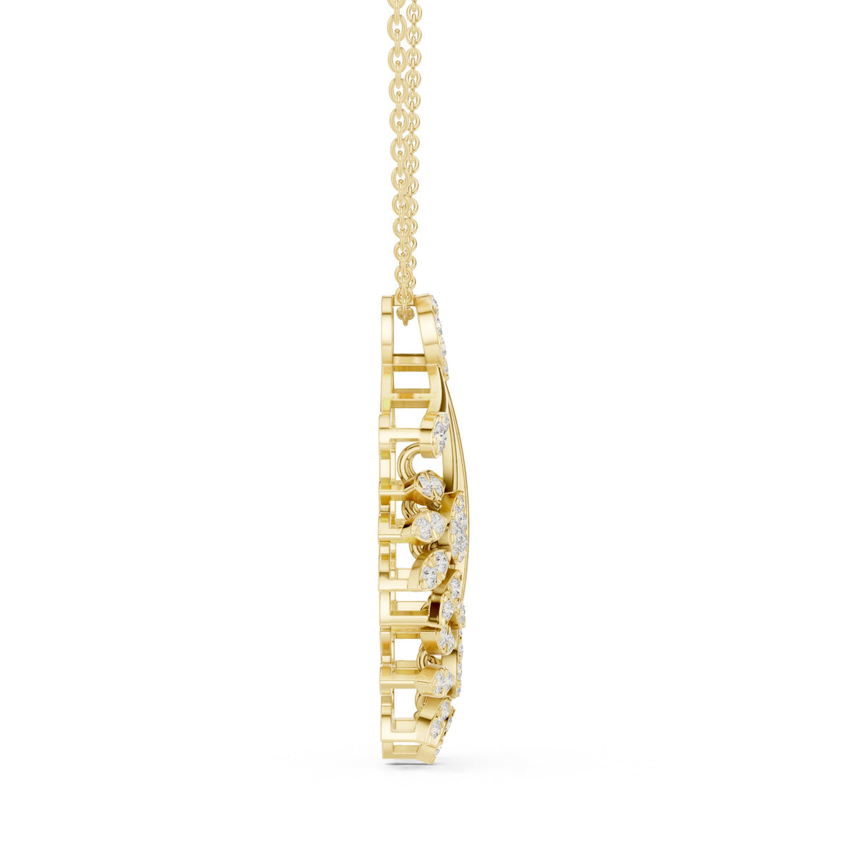 Floral Bouquet Cascade Diamond Pendant