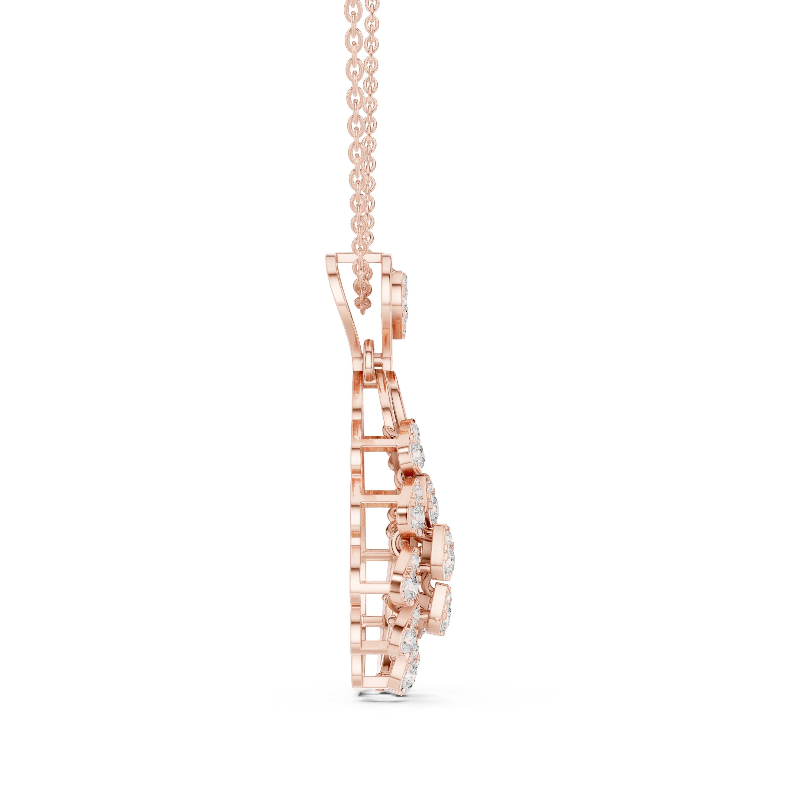 تعليقة شلال كمثرية مرصعة بالماس in Rose Gold - VYKA Diamonds