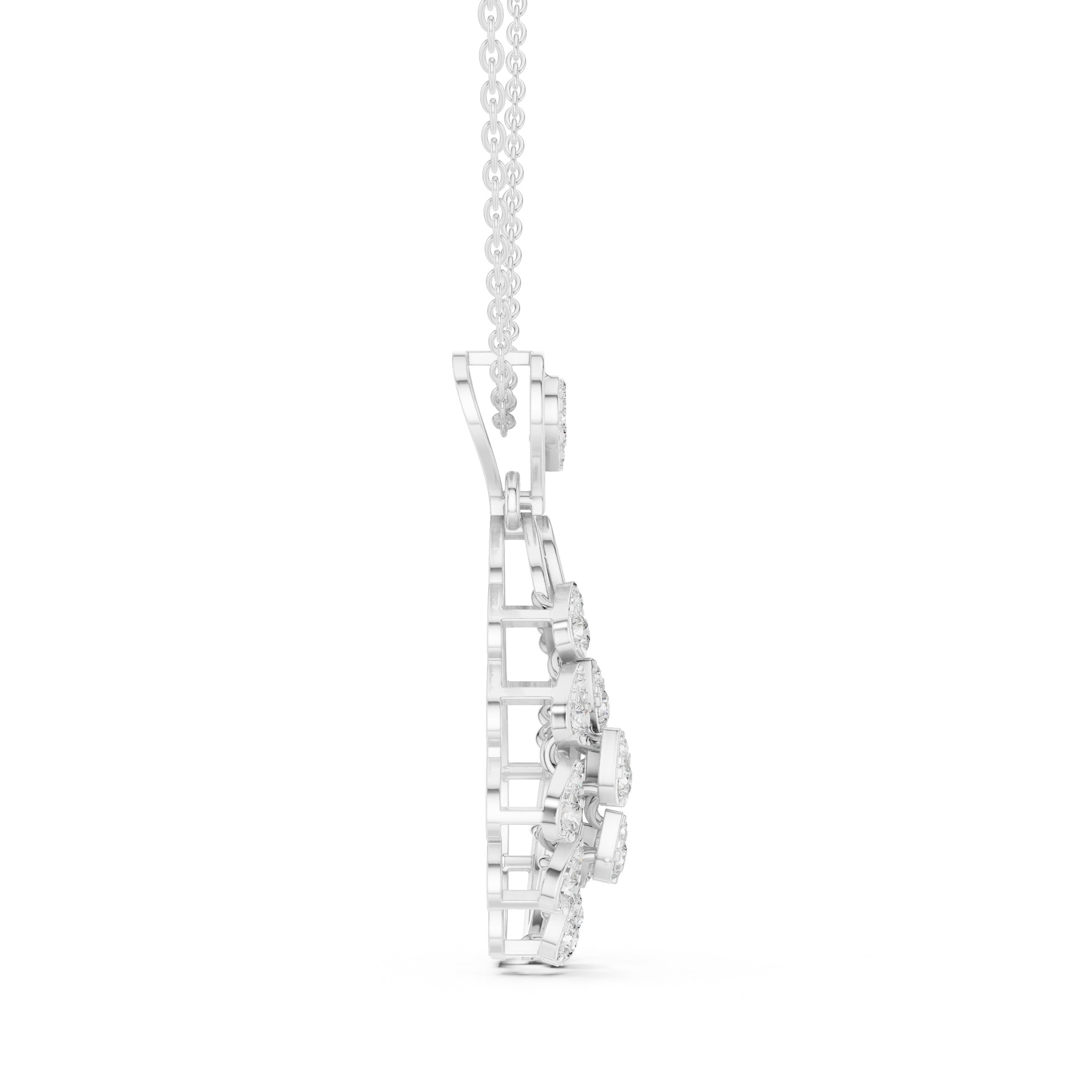 تعليقة شلال كمثرية مرصعة بالماس in White Gold - VYKA Diamonds